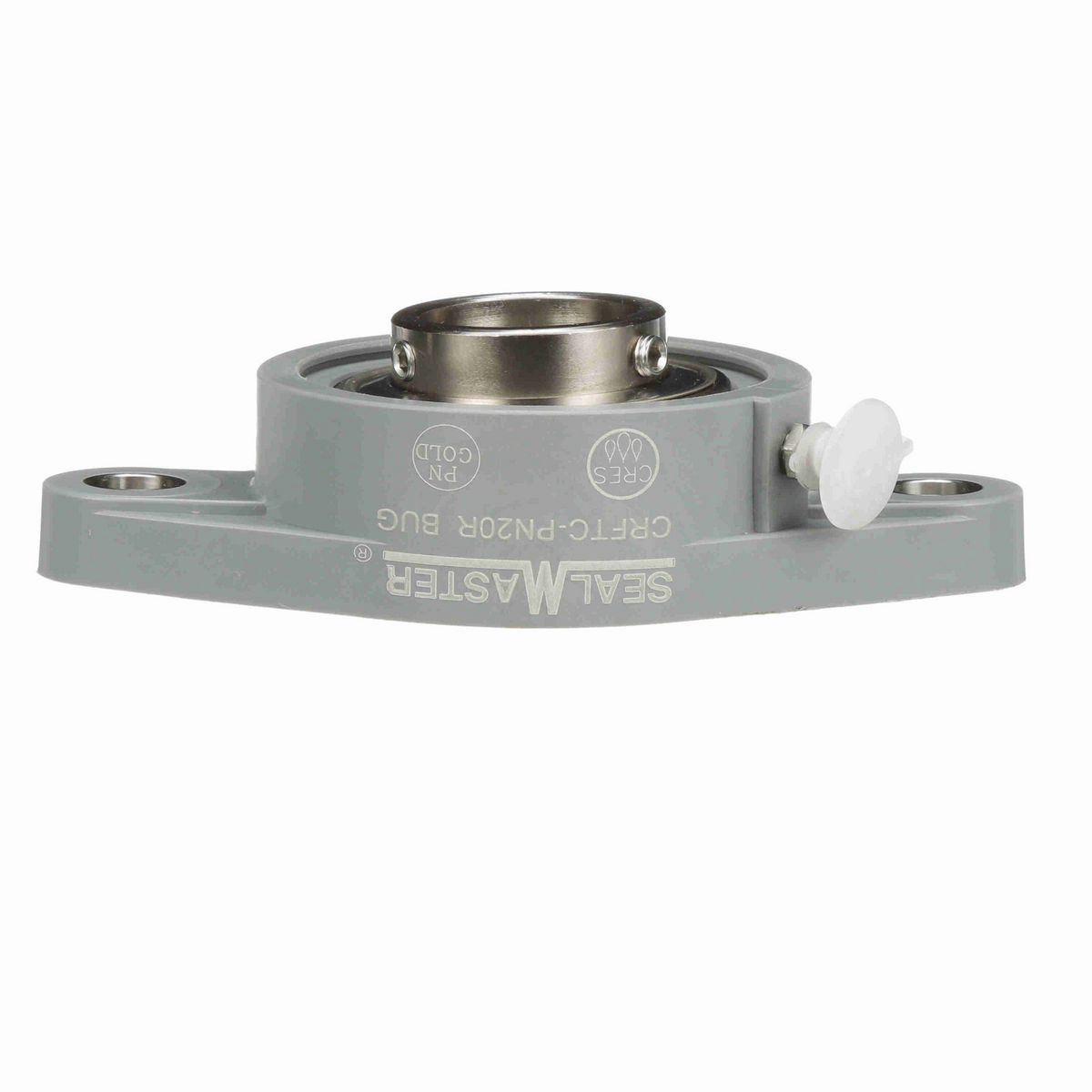 Sealmaster Mounted Composite Two Bolt Flange Ball Bearing - 52100 Bearing Steel, Phosphorus Nickel Coated - Setscrew Lock - Corrosion Resistant - CRFTC-PN20R