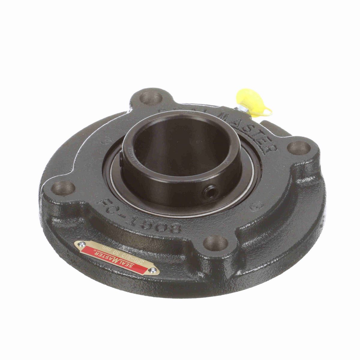 Sealmaster Mounted Cast Iron Flange Cartridge Ball Bearing - 52100 Bearing Steel, Black Oxided - Setscrew Lock - SFC-210