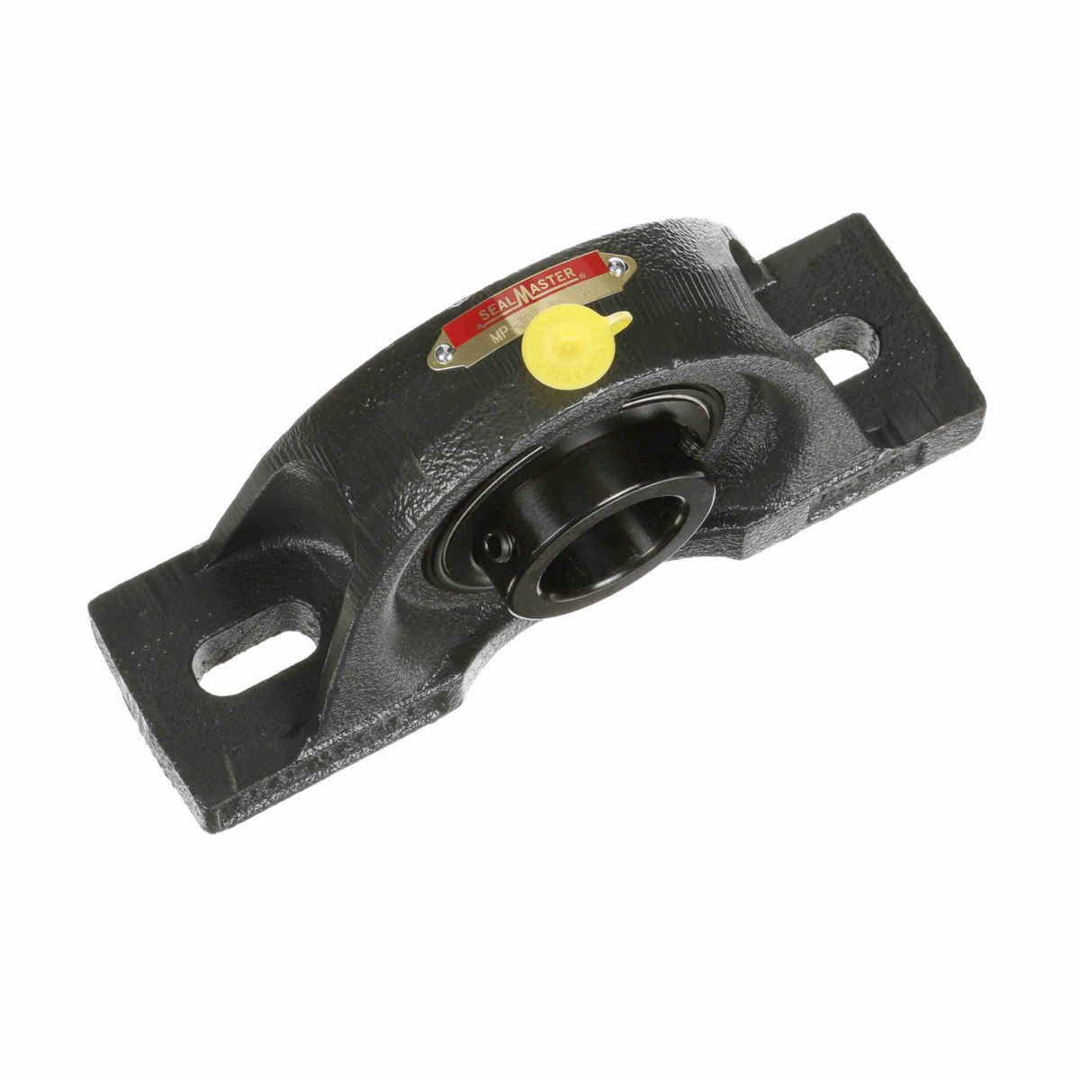 Sealmaster Mounted Cast Iron Two Bolt Pillow Block Ball Bearing - 52100 Bearing Steel, Black Oxided - Setscrew Lock - MP-307
