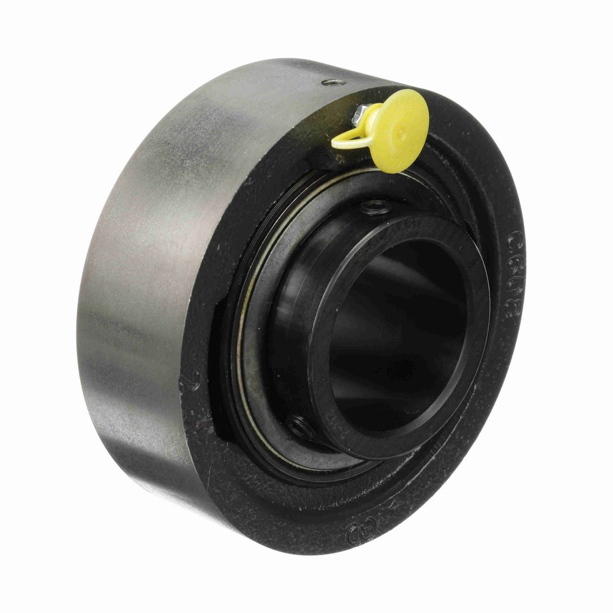 Sealmaster Mounted Cast Iron Cylindrical Cartridge Ball Bearing - 52100 Bearing Steel, Black Oxided - Setscrew Lock - SC-28