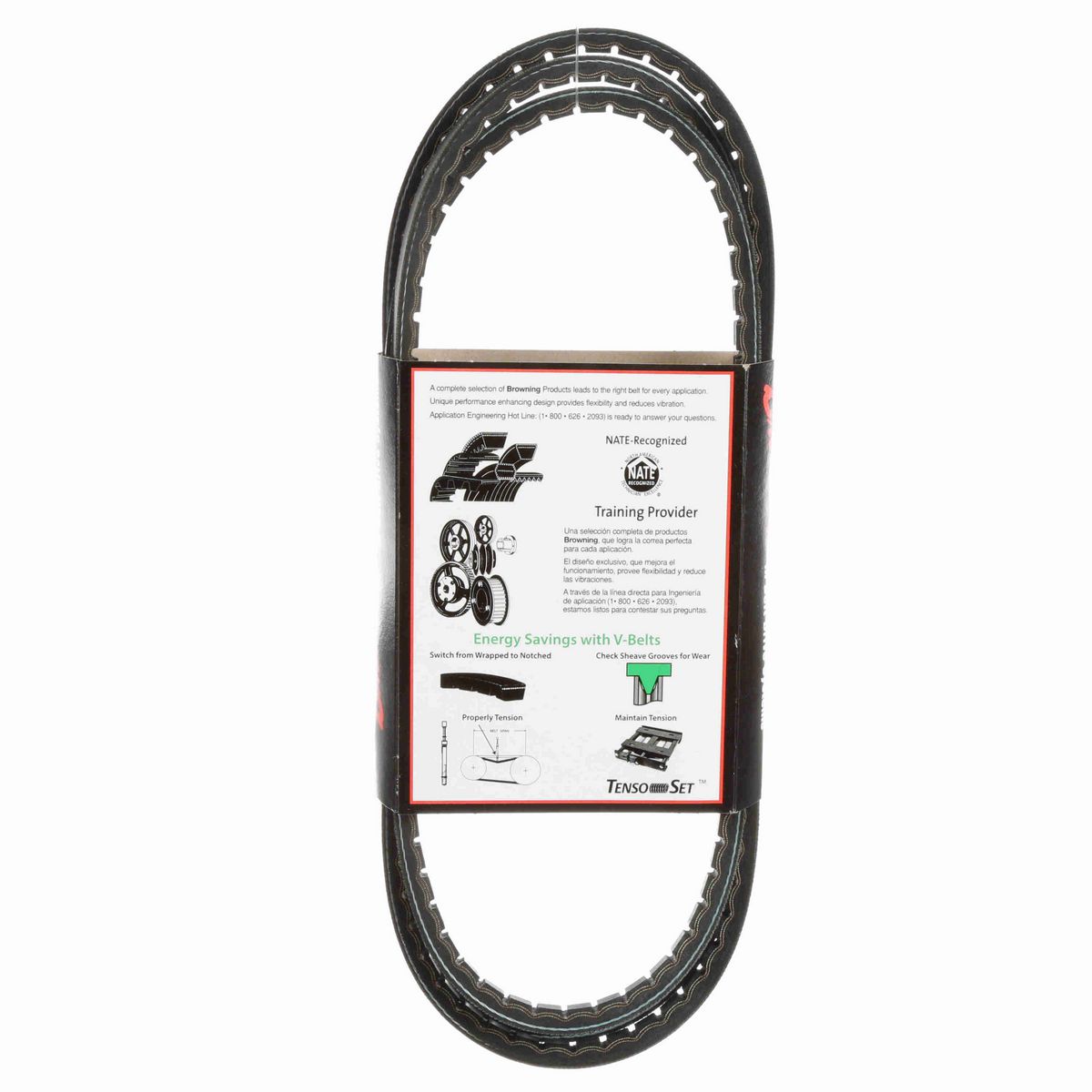 Browning EPDM Notched Belt 98% Efficient - 3VX950