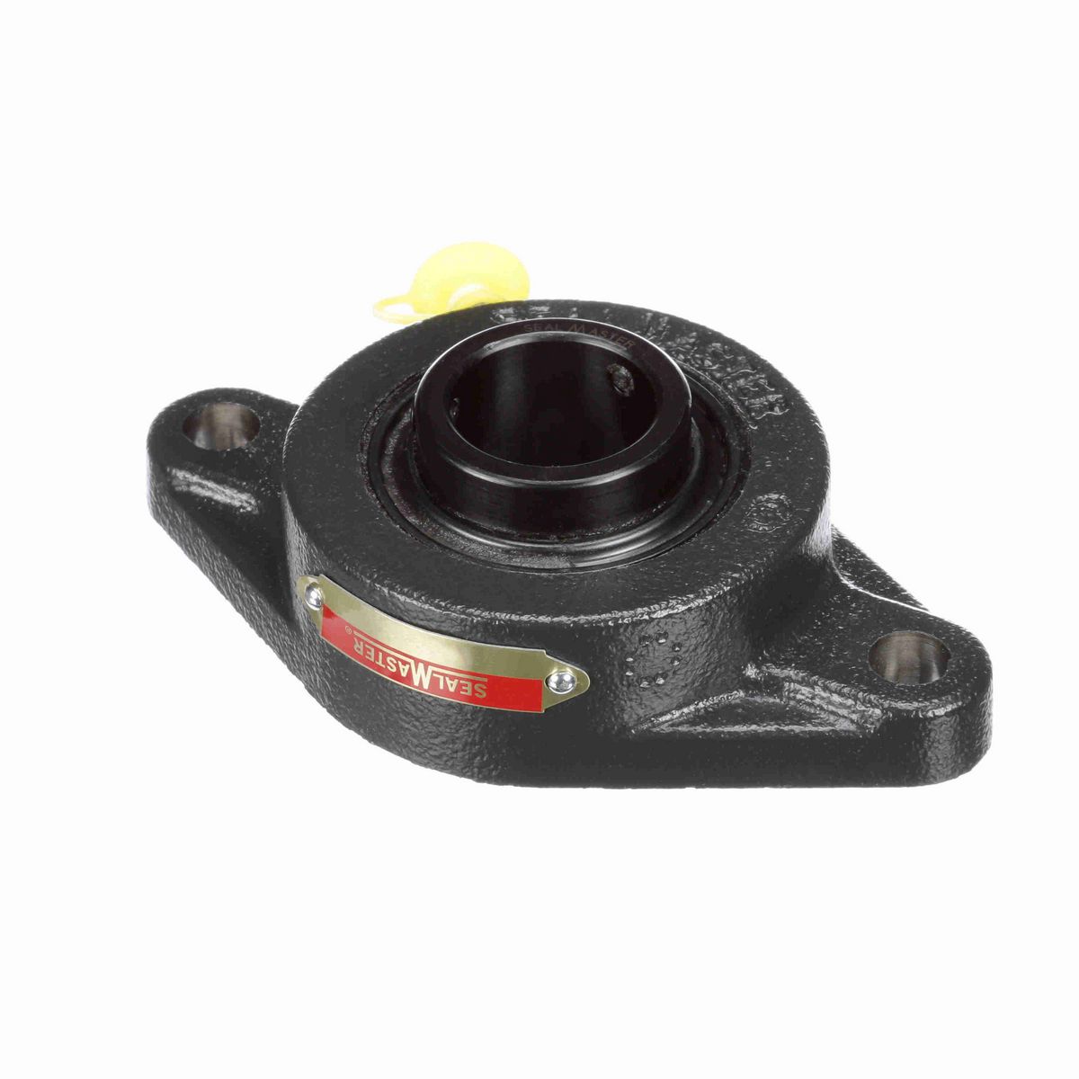 Sealmaster Mounted Cast Iron Two Bolt Flange Ball Bearing - 52100 Bearing Steel, Black Oxided - Setscrew Lock - MSFT-16C