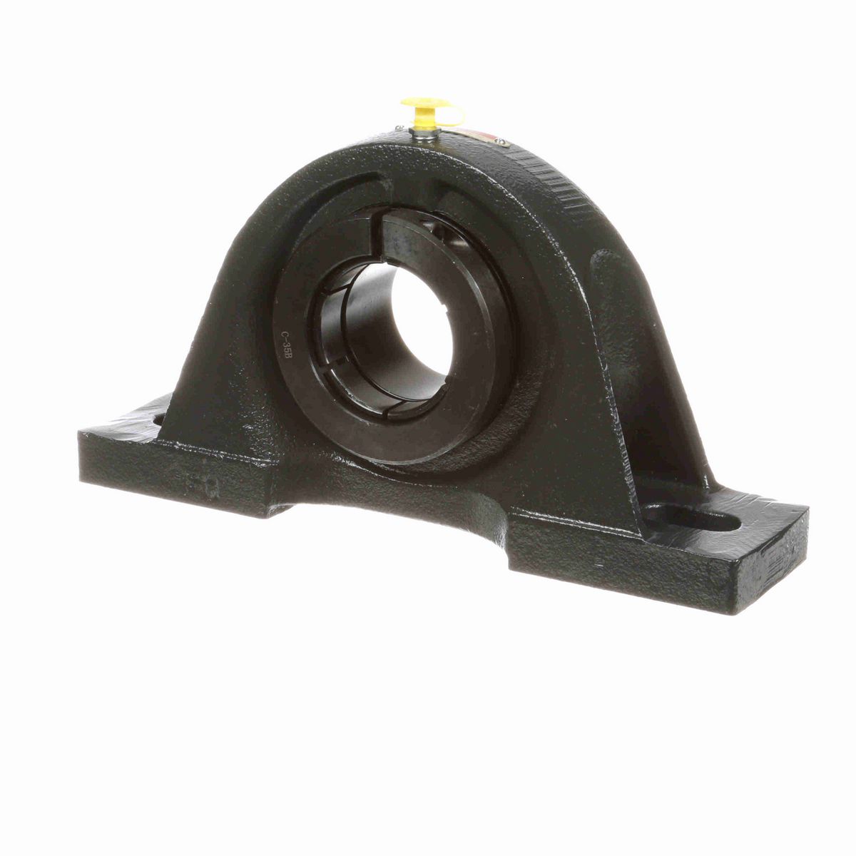 Sealmaster Mounted Cast Iron Two Bolt Pillow Block Ball Bearing - 52100 Bearing Steel, Black Oxided - Concentric Lock - SP-35T