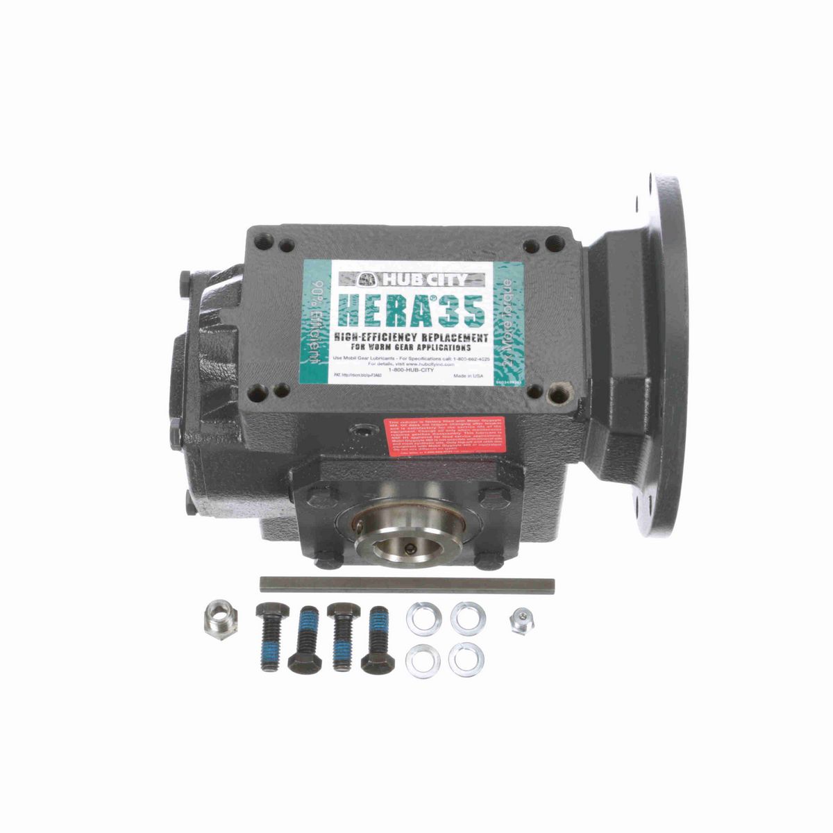 Hub City HERA Gear Reducer HERA Cast Iron Helical-Hypoid Reducer - HERA35ES 15.60 143TC 1.125