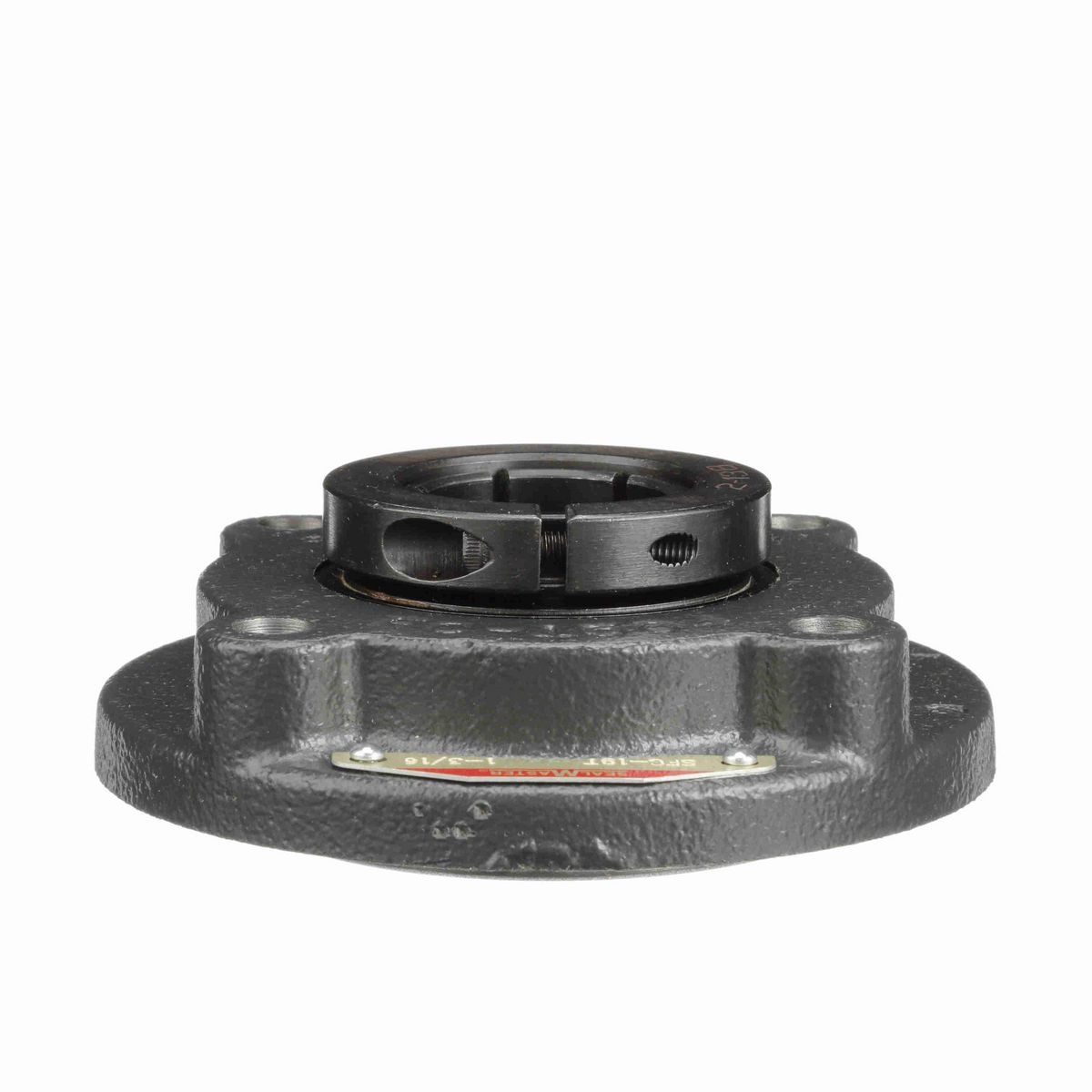 Sealmaster Mounted Cast Iron Flange Cartridge Ball Bearing - 52100 Bearing Steel, Black Oxided - Concentric Lock - SFC-19T