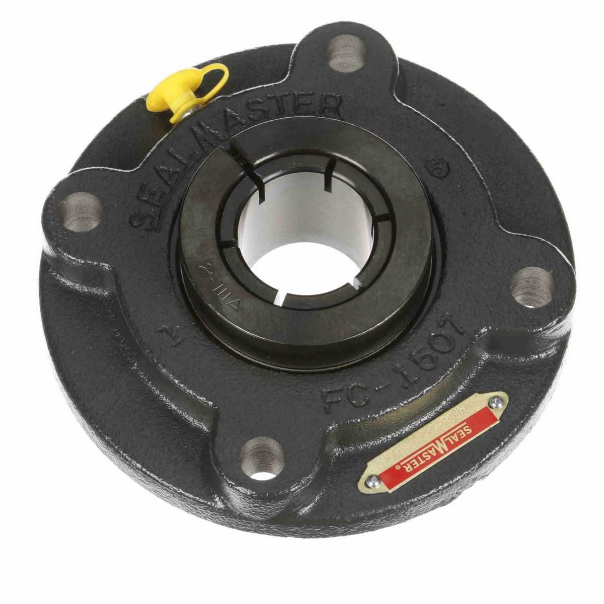 Sealmaster Mounted Cast Iron Flange Cartridge Ball Bearing - 52100 Bearing Steel, Black Oxided - Concentric Lock - MFCH-24T