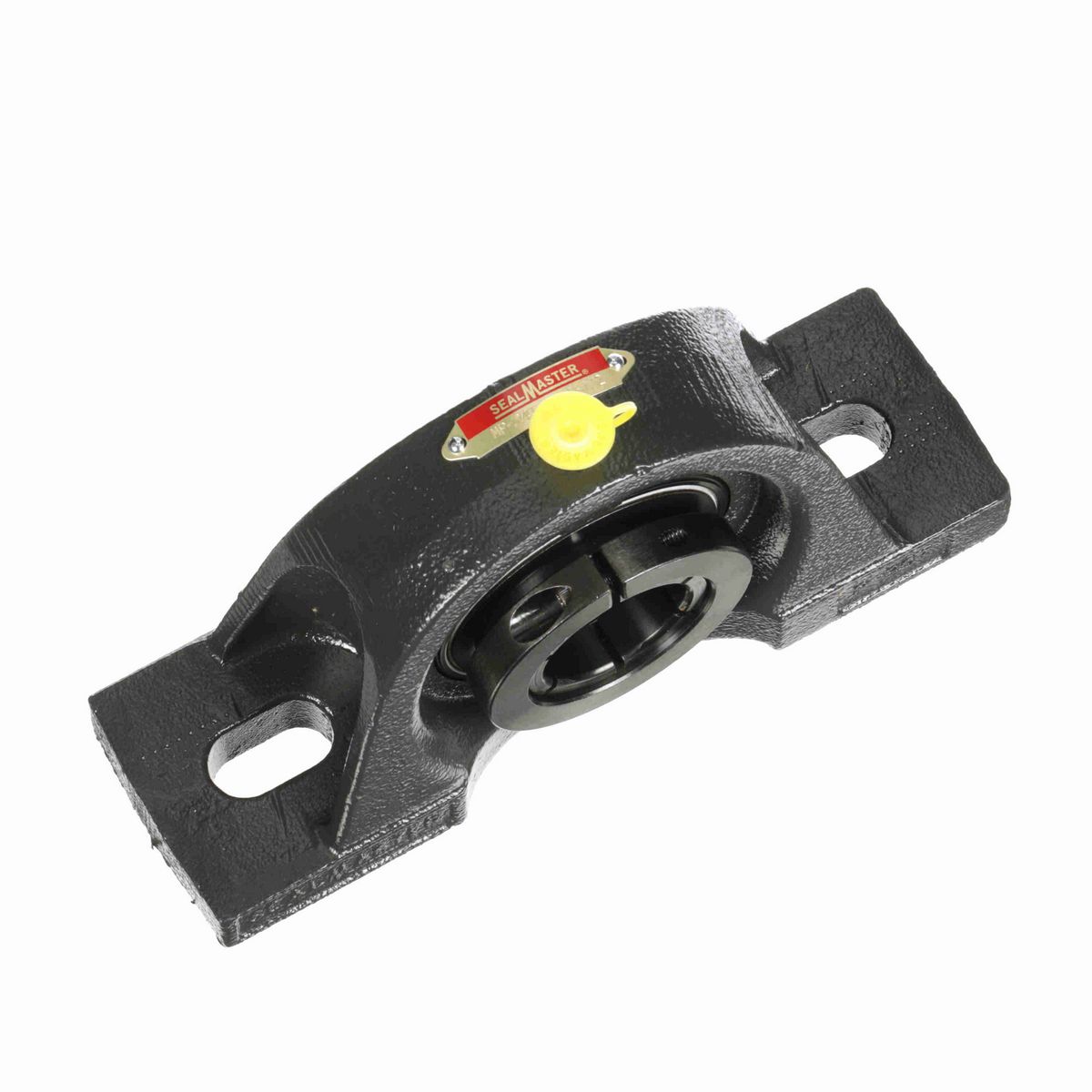 Sealmaster Mounted Cast Iron Two Bolt Pillow Block Ball Bearing - 52100 Bearing Steel, Black Oxided - Concentric Lock - MP-24T