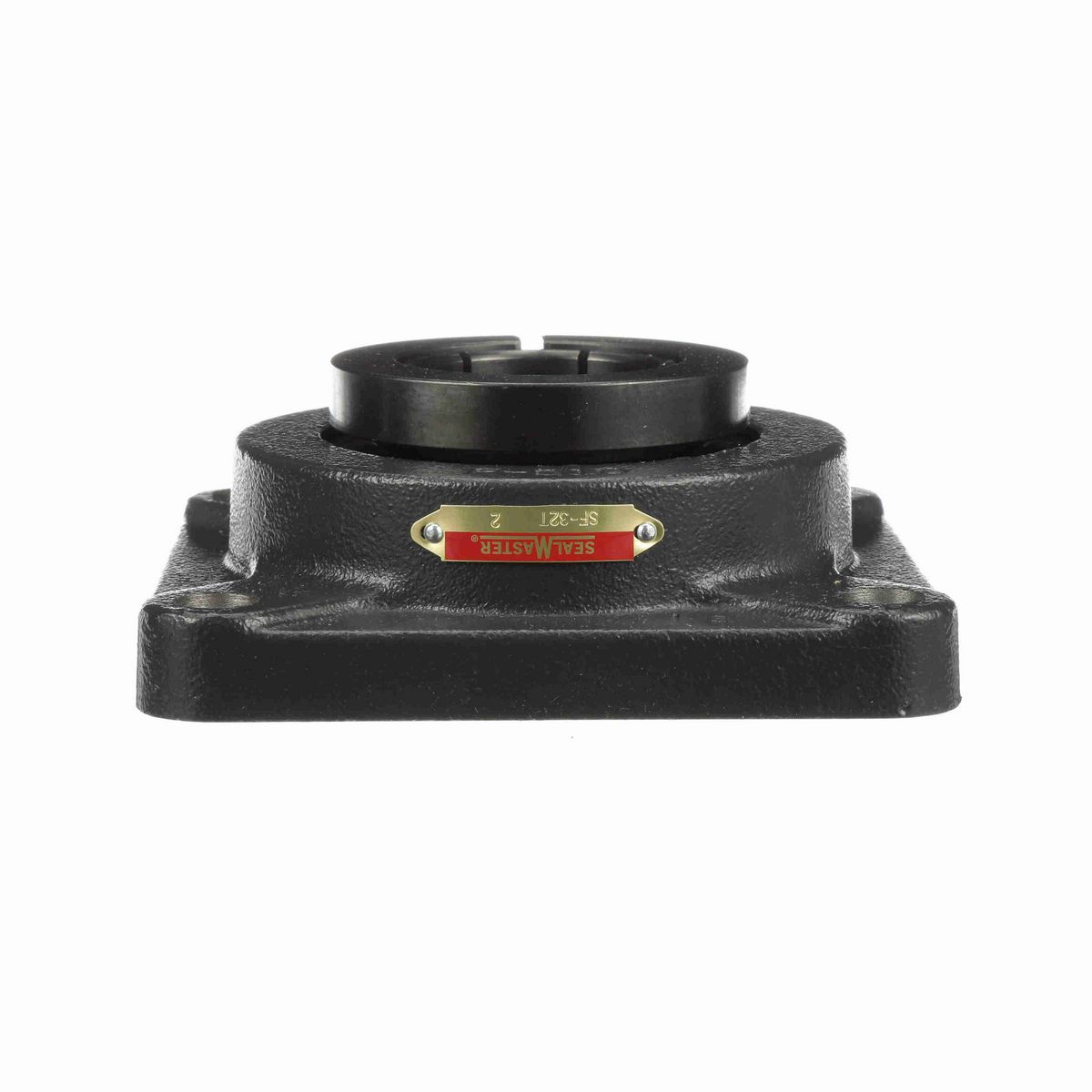 Sealmaster Mounted Cast Iron Four Bolt Flange Ball Bearing - 52100 Bearing Steel, Black Oxided - Concentric Lock - SF-32T