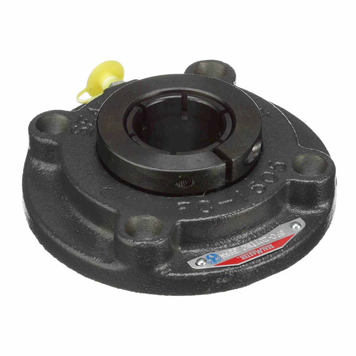 Sealmaster Mounted Cast Iron Flange Cartridge Ball Bearing - 52100 Bearing Steel, Black Oxided - Concentric Lock - SFC-209TMC