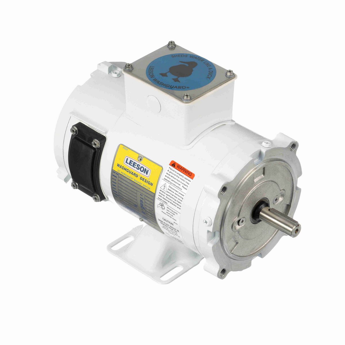 LEESON White Duck™ Washdown Motor, 0.33 HP, 90 V, 1750 RPM, S56C Frame, TENV - 108424.00