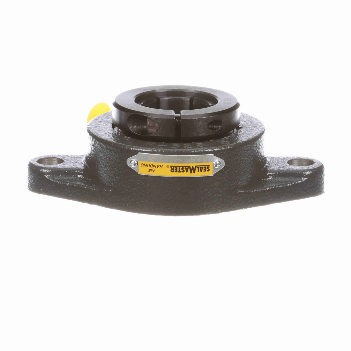 Sealmaster Mounted Cast Iron Two Bolt Flange Ball Bearing - 52100 Bearing Steel, Black Oxided - Concentric Lock - Air Handling Housing Fit, Noise Tested - SFT-22T CXU