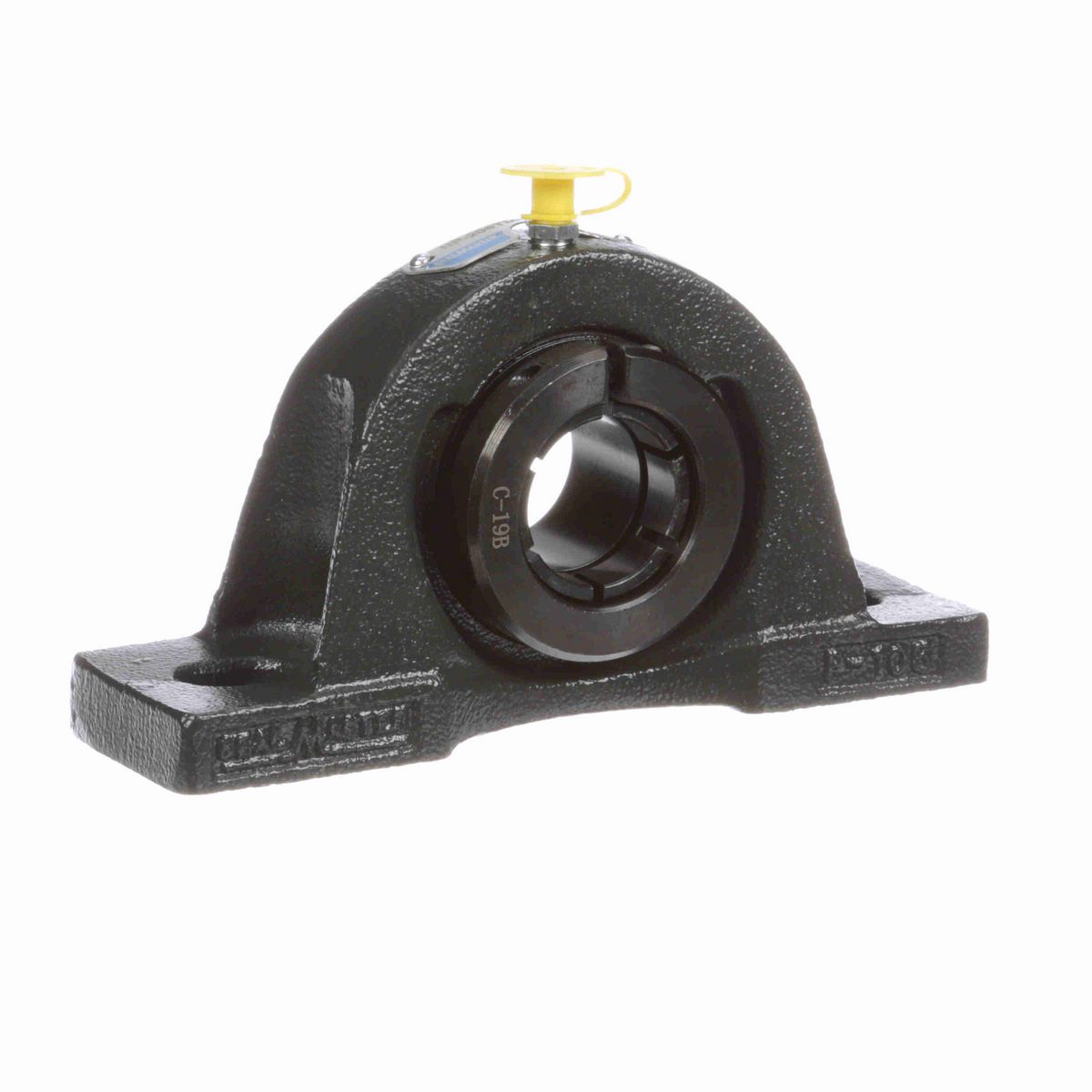Sealmaster Mounted Cast Iron Two Bolt Pillow Block Ball Bearing - 52100 Bearing Steel, Black Oxided - Concentric Lock - NP-206TMC