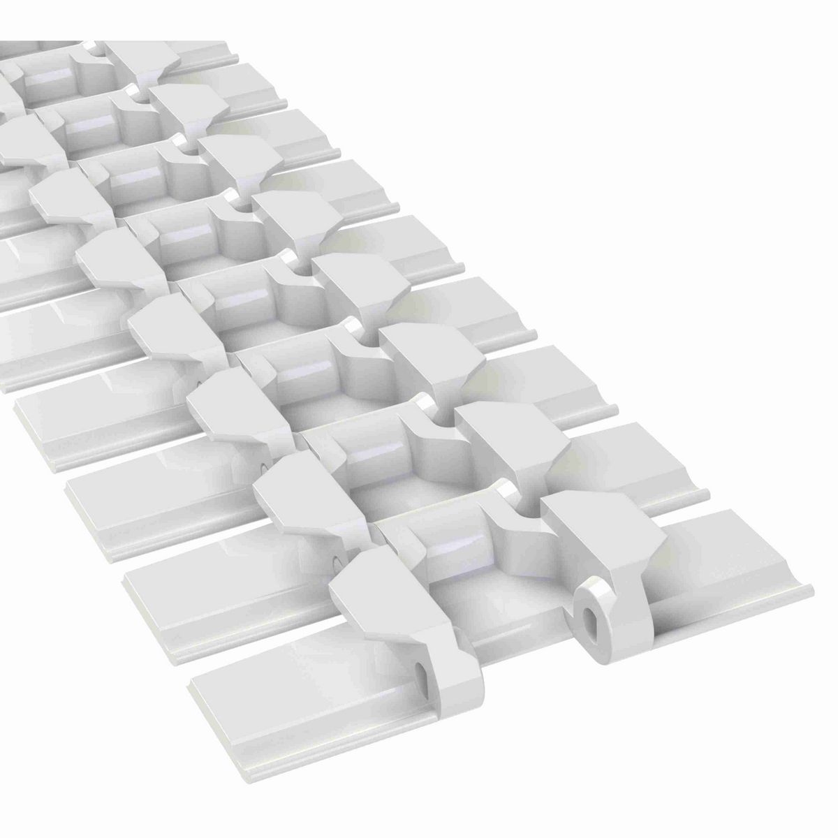 Rexnord 879TAB Side-flexing Solid Top, Material: Silver Platinum Series, Width: 4.5in, Pitch: 1.5in - 81430462