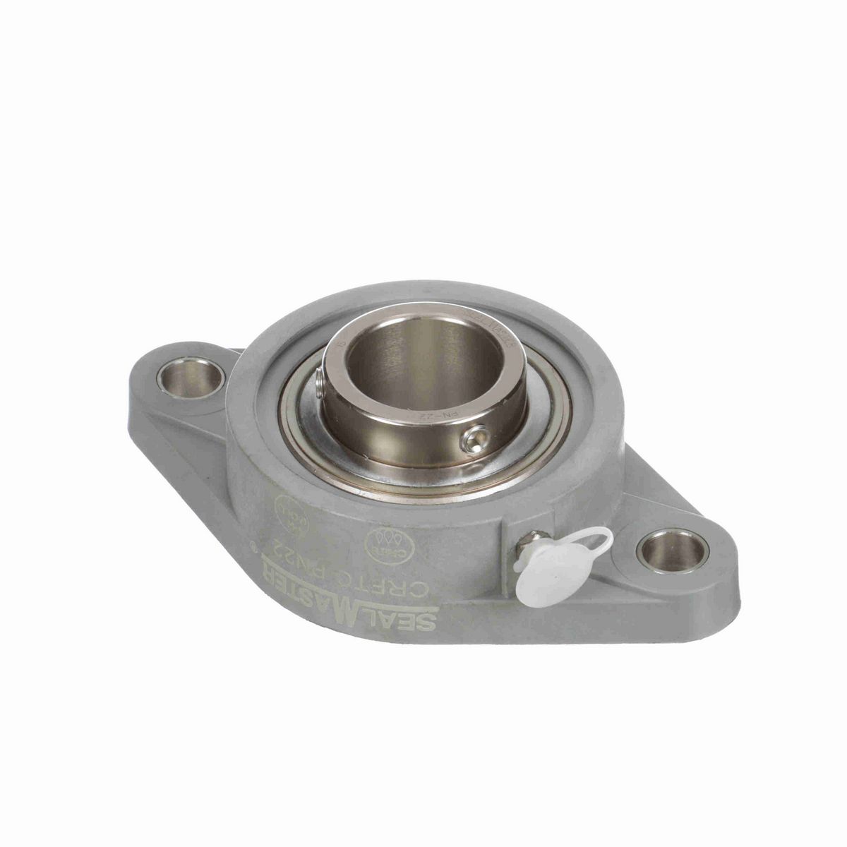 Sealmaster Mounted Composite Two Bolt Flange Ball Bearing - 52100 Bearing Steel, Phosphorus Nickel Coated - Setscrew Lock - Corrosion Resistant - CRFTC-PN22