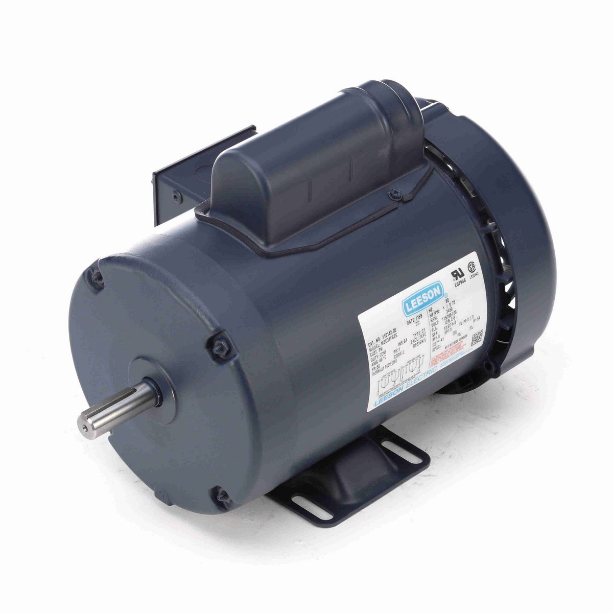 LEESON General Purpose Motor, 1 HP, 1 Ph, 60 Hz, 115/230 V, 3600 RPM, 56 Frame, TEFC - 110142.00