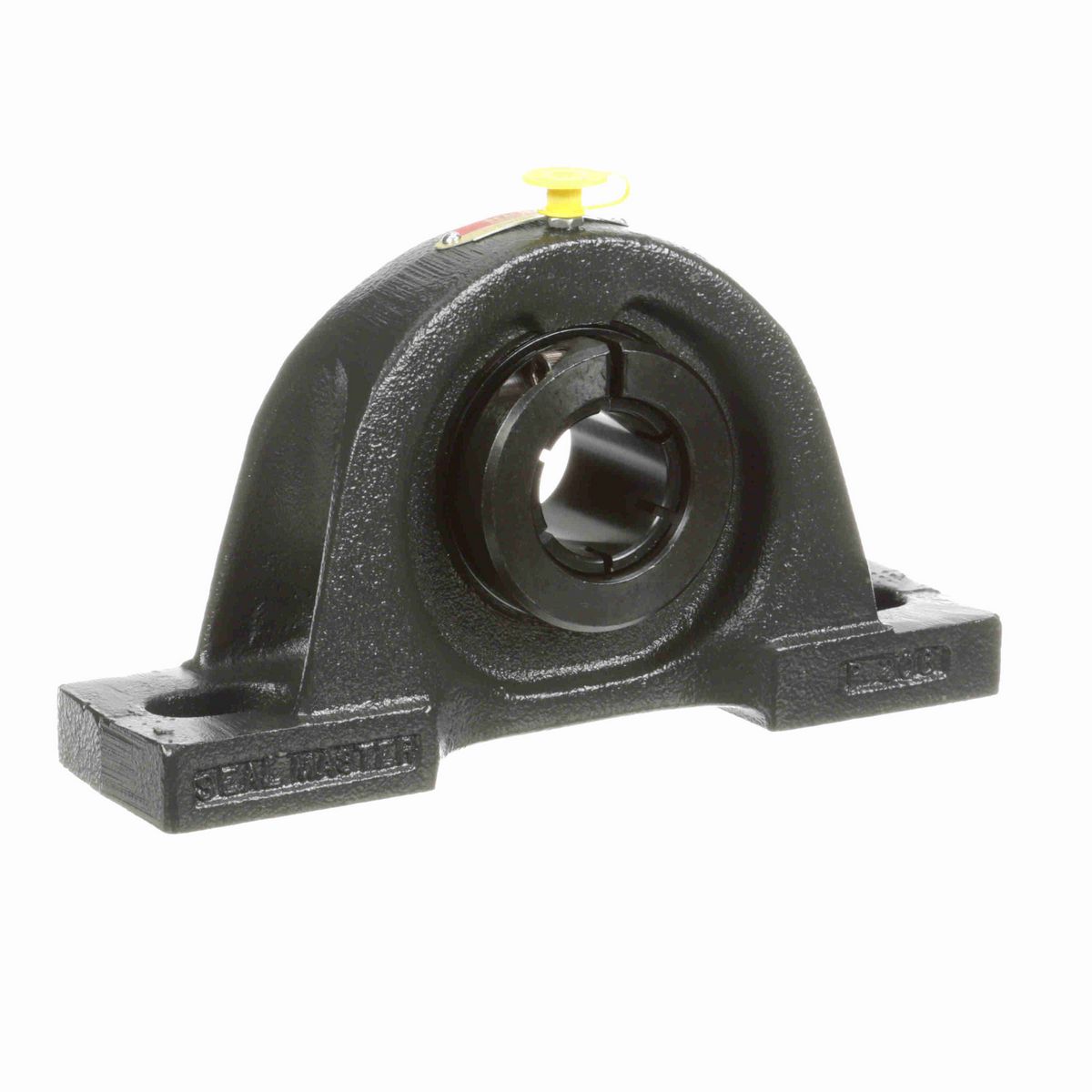 Sealmaster Mounted Cast Iron Two Bolt Pillow Block Ball Bearing - 52100 Bearing Steel, Black Oxided - Concentric Lock - SP-20T