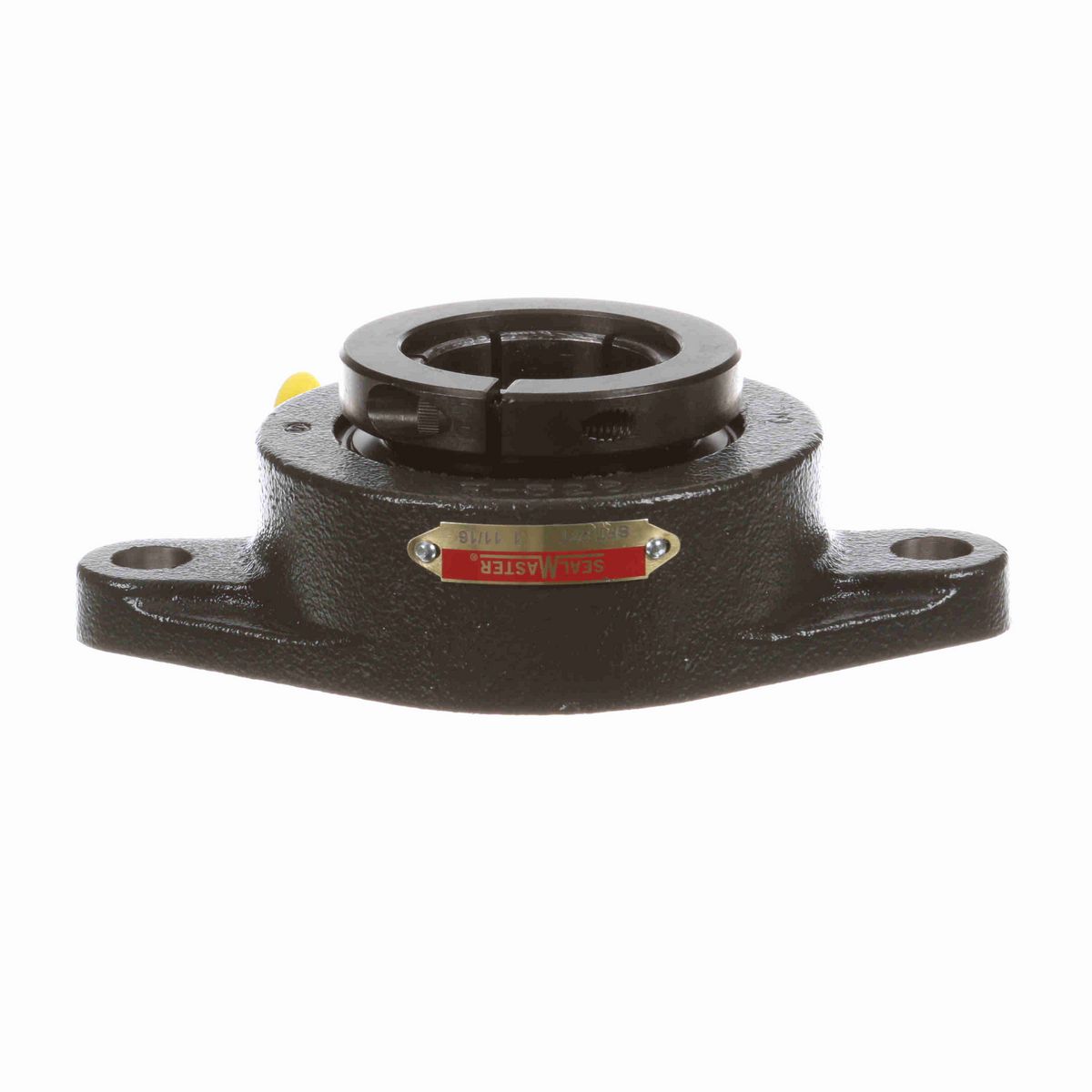 Sealmaster Mounted Cast Iron Two Bolt Flange Ball Bearing - 52100 Bearing Steel, Black Oxided - Concentric Lock - SFT-27T
