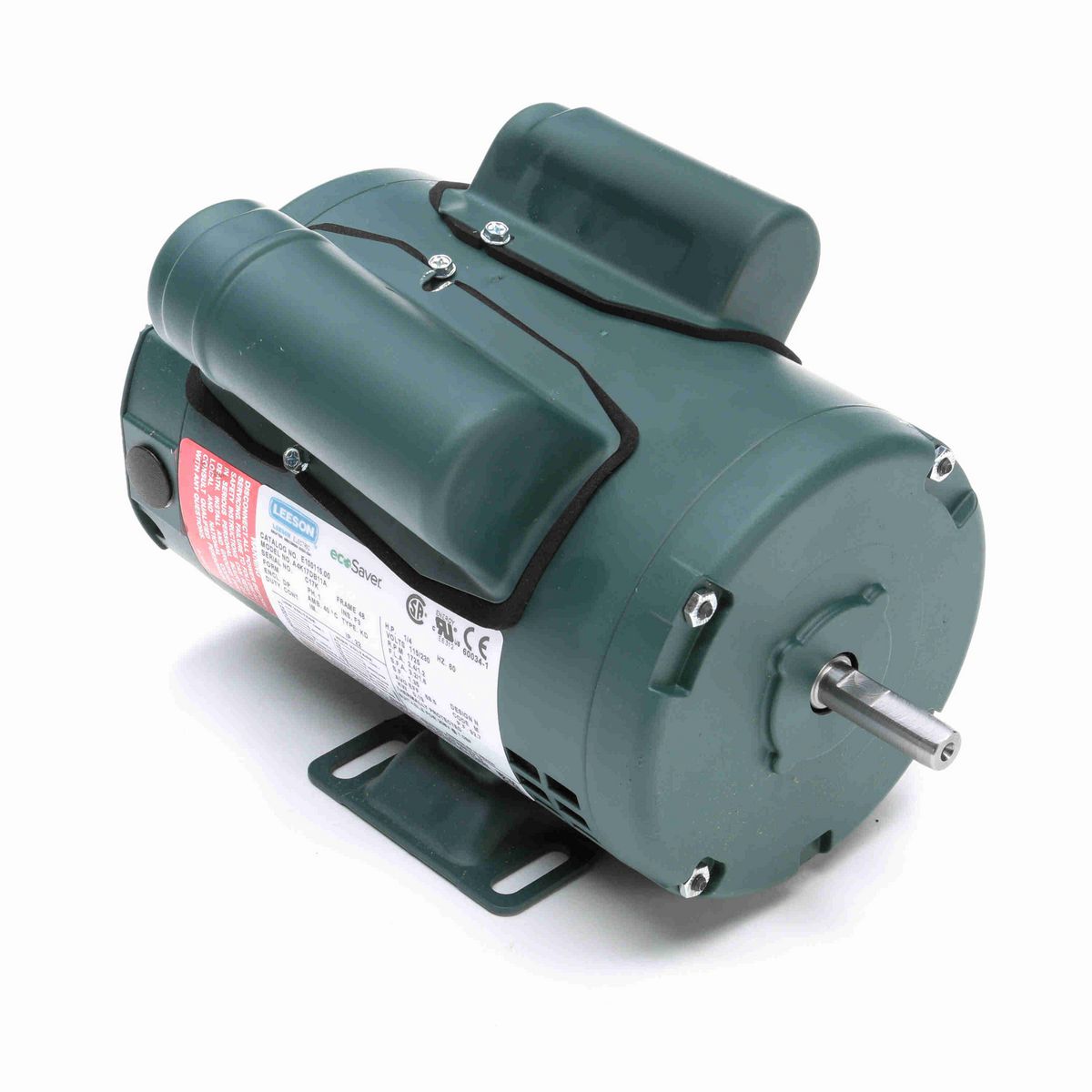 LEESON ecoSaver™ General Purpose Motor, 0.25 HP, 1 Ph, 60 Hz, 115/230 V, 1800 RPM, 48 Frame, DP - E100115.00