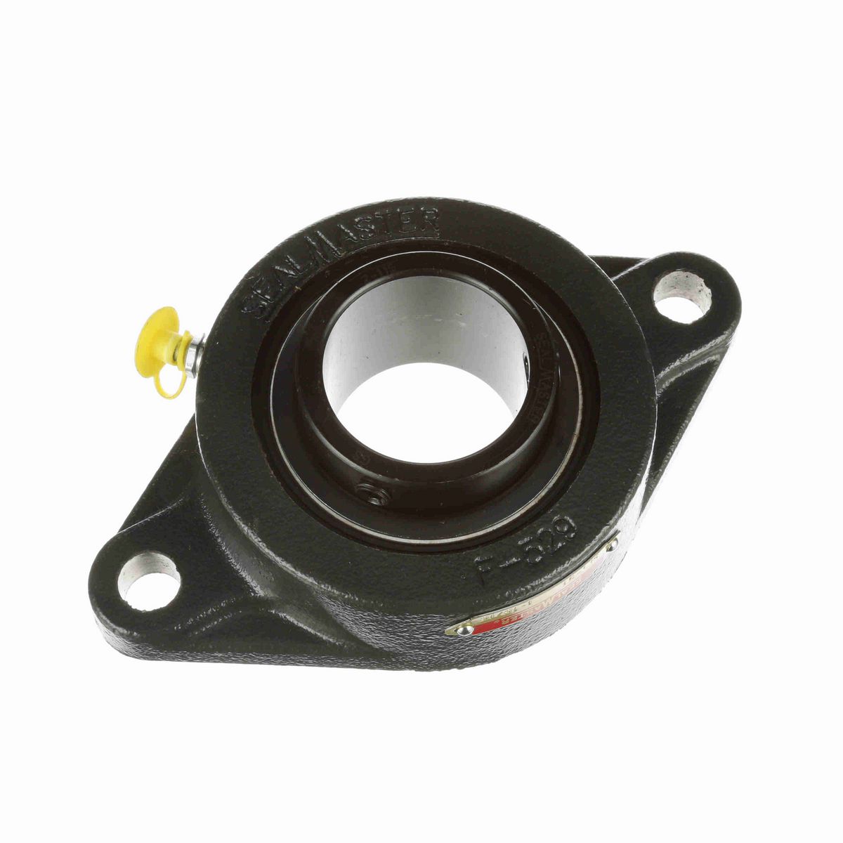Sealmaster Mounted Cast Iron Two Bolt Flange Ball Bearing - 52100 Bearing Steel, Black Oxided - Setscrew Lock - SFT-31