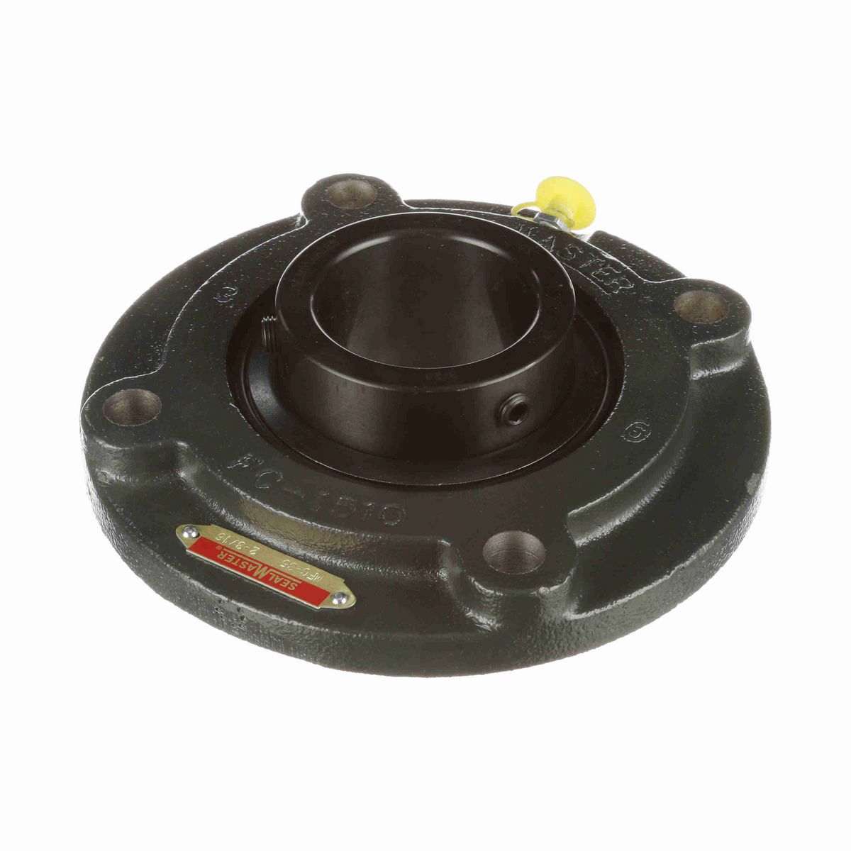 Sealmaster Mounted Cast Iron Flange Cartridge Ball Bearing - 52100 Bearing Steel, Black Oxided - Setscrew Lock - MFC-35