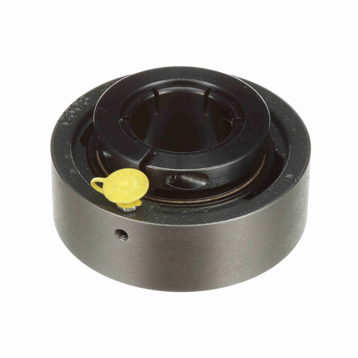 Sealmaster Mounted Cast Iron Cylindrical Cartridge Ball Bearing - 52100 Bearing Steel, Black Oxided - Concentric Lock - SC-27T