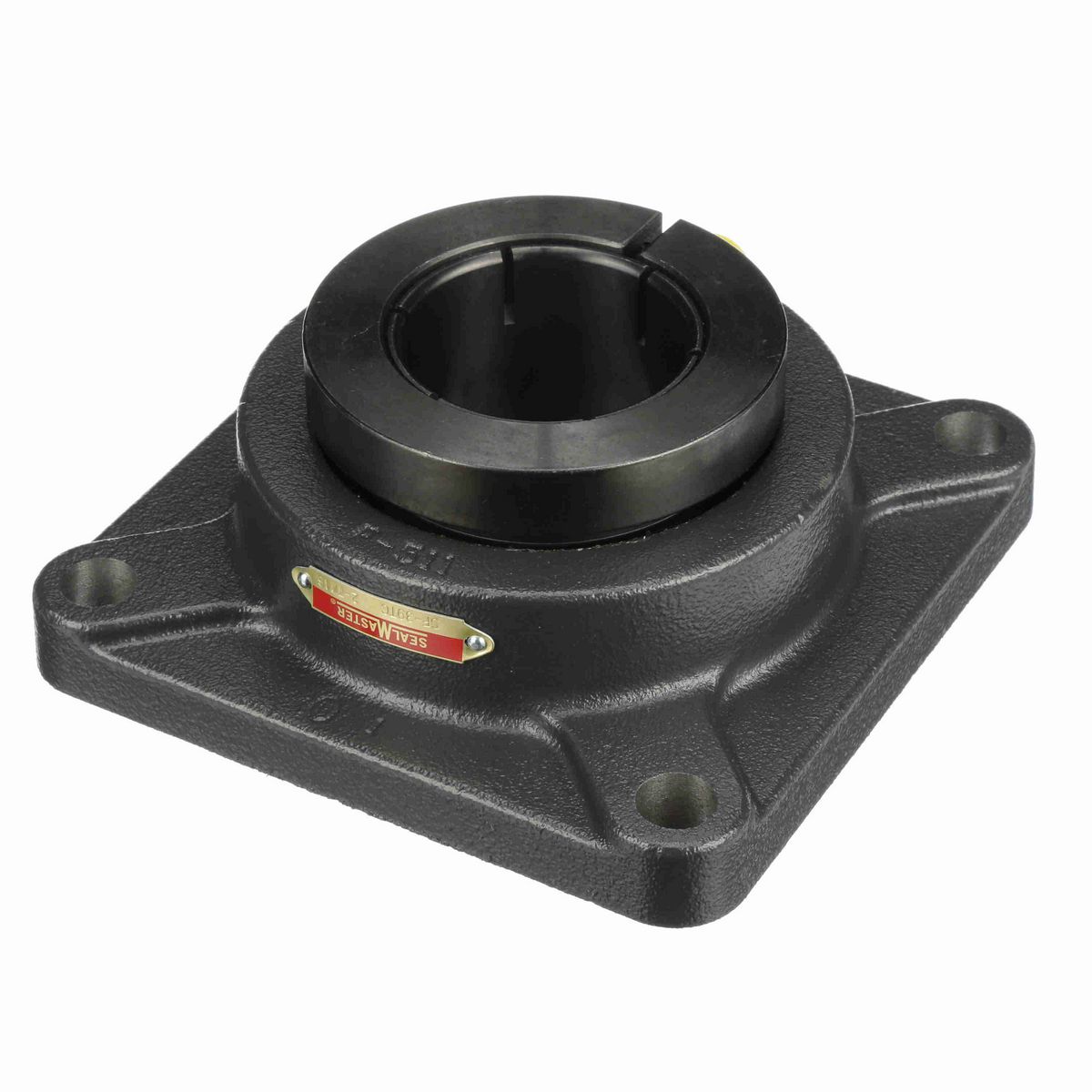 Sealmaster Mounted Cast Iron Four Bolt Flange Ball Bearing - 52100 Bearing Steel, Black Oxided - Concentric Lock - SF-39TC