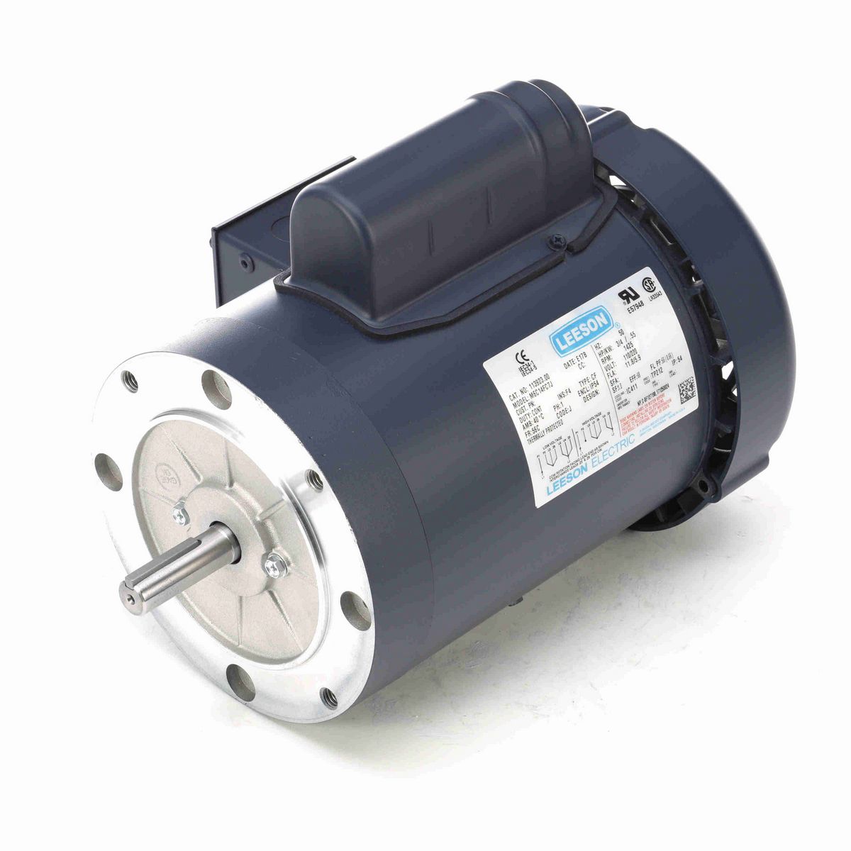 LEESON Special Voltage Motor, 0.75 HP, 1 Ph, 50 Hz, 110/220 V, 1500 RPM, 56C Frame, TEFC - 113923.00