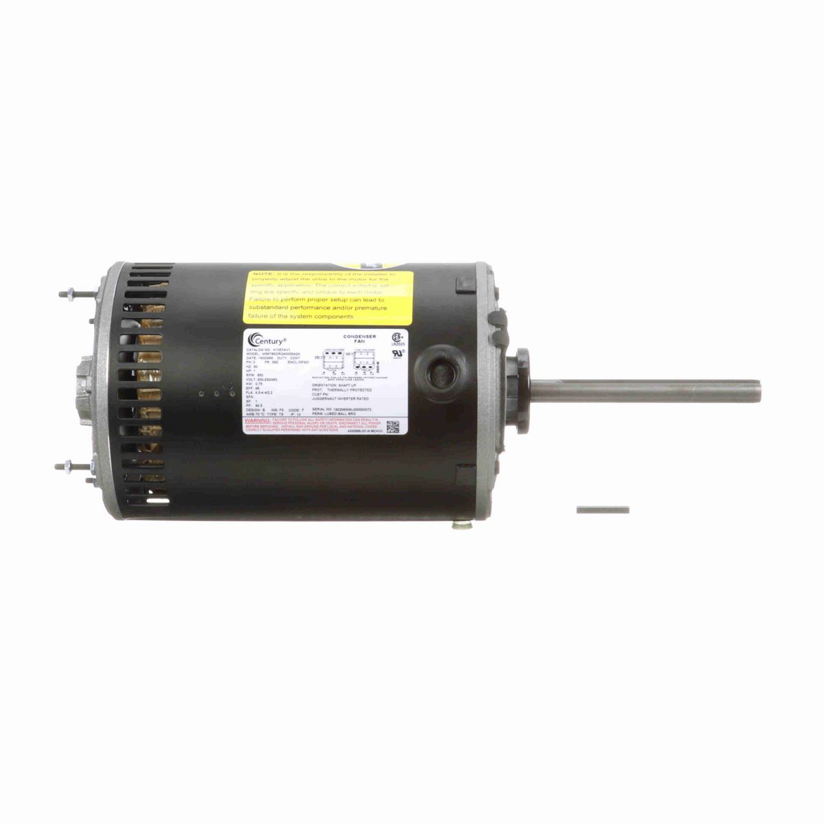 Century JuggerNaut® Condenser Fan Motor, 1 HP, 3 Ph, 60 Hz, 200-230/460 V, 900 RPM, 56Z Frame, OAO - H1057AV1