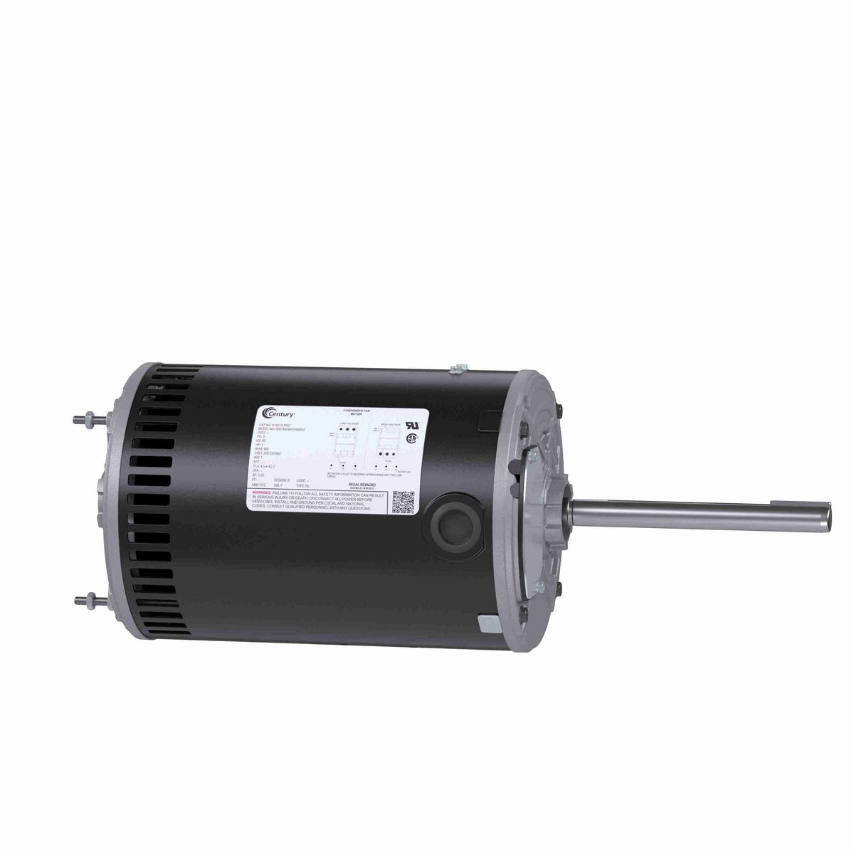 Century JuggerNaut® Pro Condenser Fan Motor, 1 HP, 3 Ph, 60 Hz, 200-230/460 V, 900 RPM, 56Z Frame, OAO - H1057A-PRO