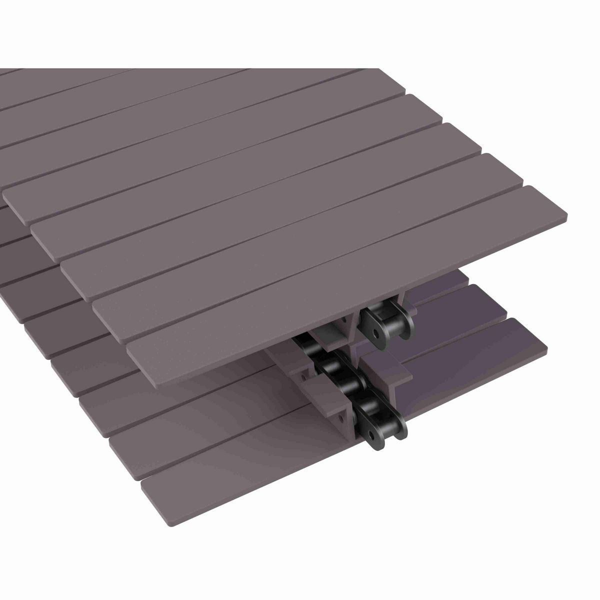Rexnord 1873TAB Side-flexing Solid Top, Material: Brown High Performance, Width: 10in, Pitch: 1.5in - 81426345