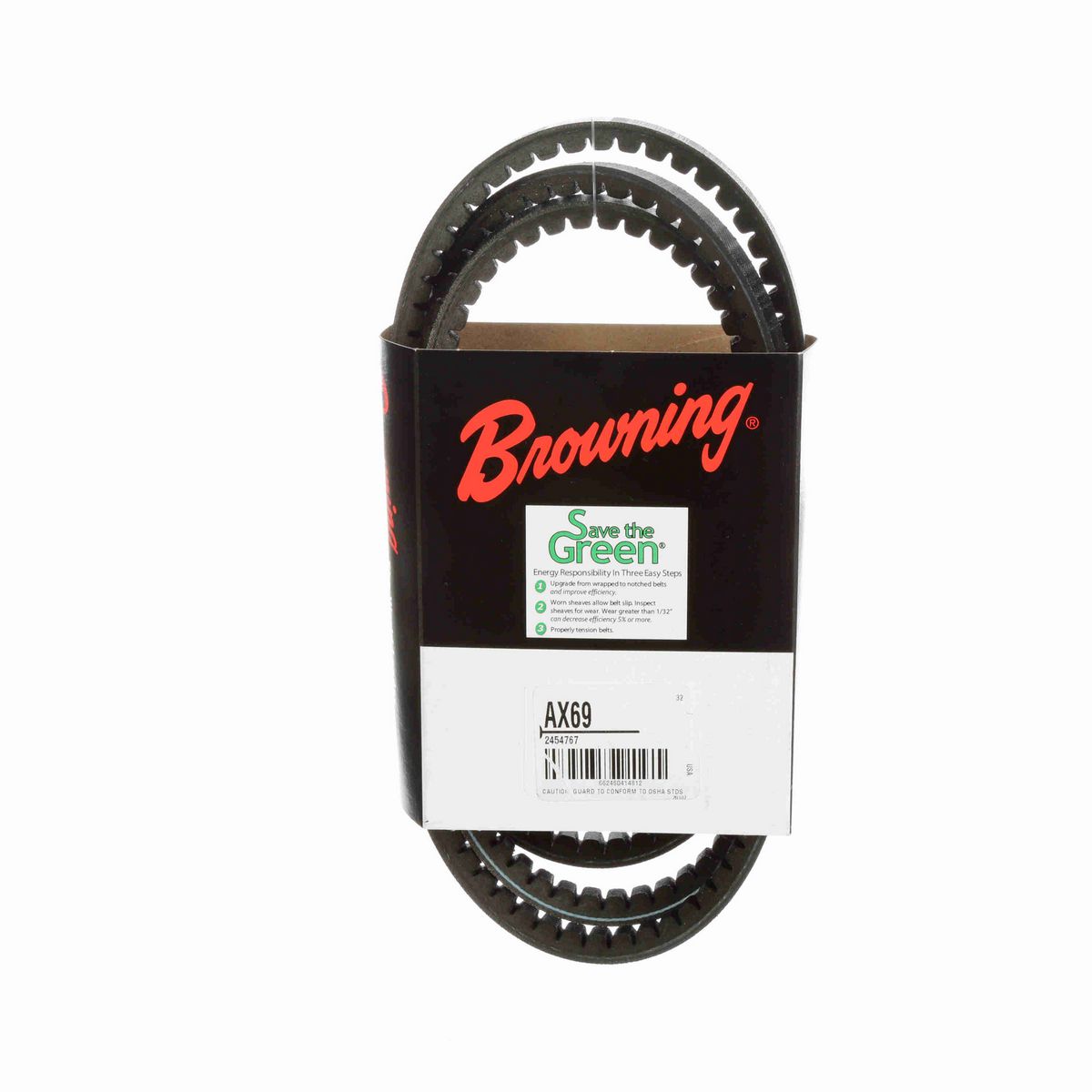 Browning EPDM Notched Belt 98% Efficient - AX69