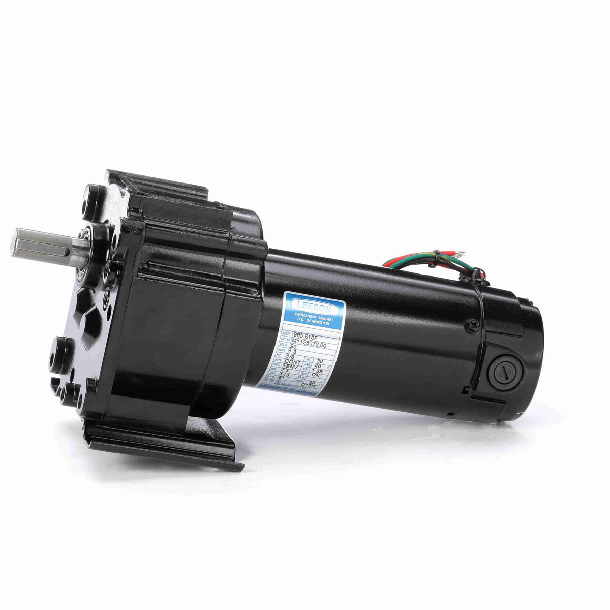 LEESON Parallel Shaft Gearmotor, 0.13 HP, 90 V, 61 RPM, 30 Frame, TENV - M1125072.00