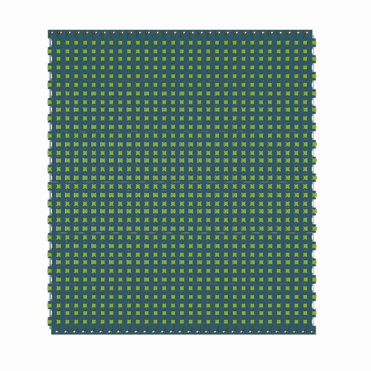 Rexnord 1533 Straight Running Low Backline Pressure, Material: Green Low Friction Acetal, Width: 340mm, Pitch: 15mm - 10822836