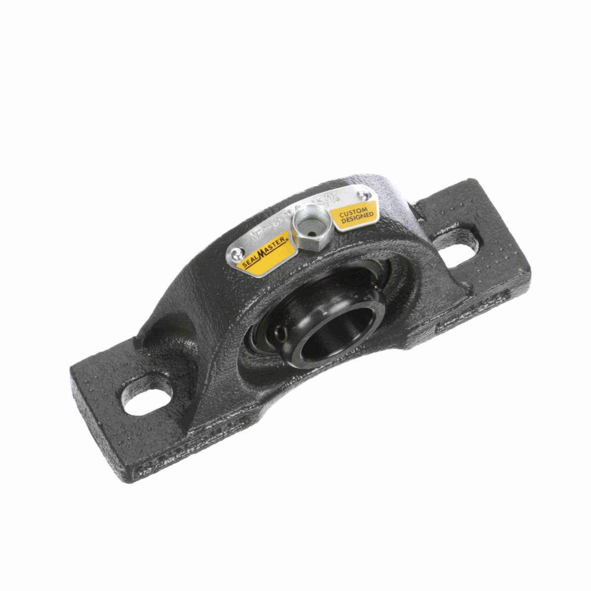 Sealmaster Mounted Cast Iron Two Bolt Pillow Block Ball Bearing - 52100 Bearing Steel, Black Oxided - Setscrew Lock - Extra Low Drag - NP-15 XLO