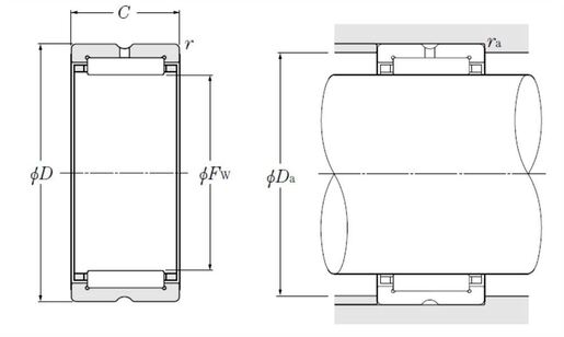 Игольчатый подшипник с массивными кольцами без внутреннего кольца NTN RNA6903R