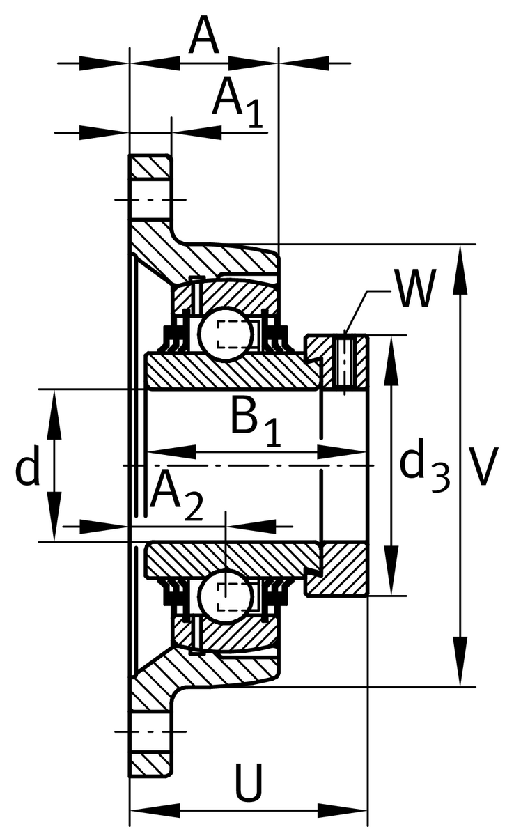Фланцевый корпус INA TCJT20-XL-N (TCJT20-N)