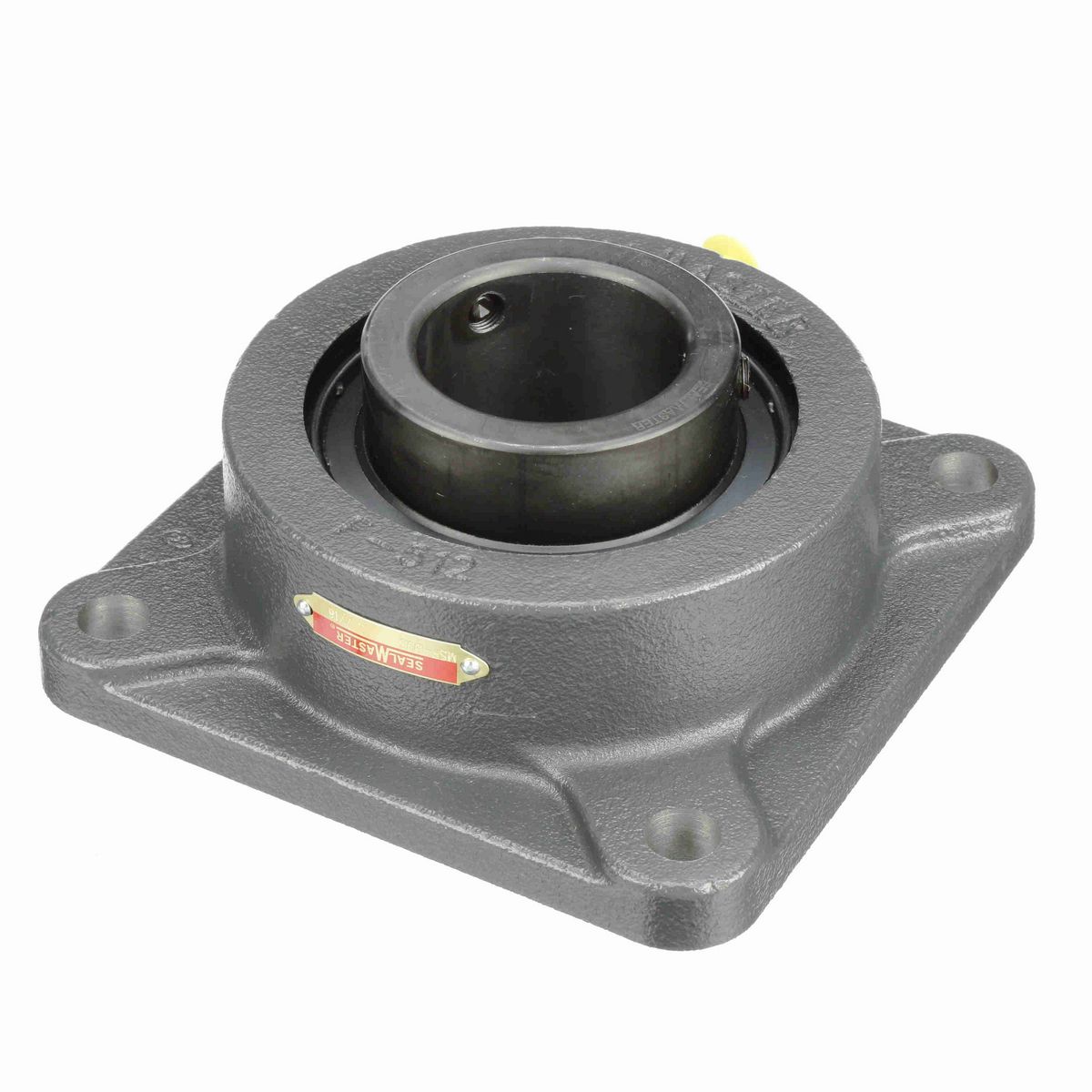 Sealmaster Mounted Cast Iron Four Bolt Flange Ball Bearing - 52100 Bearing Steel, Black Oxided - Setscrew Lock - MSF-39C