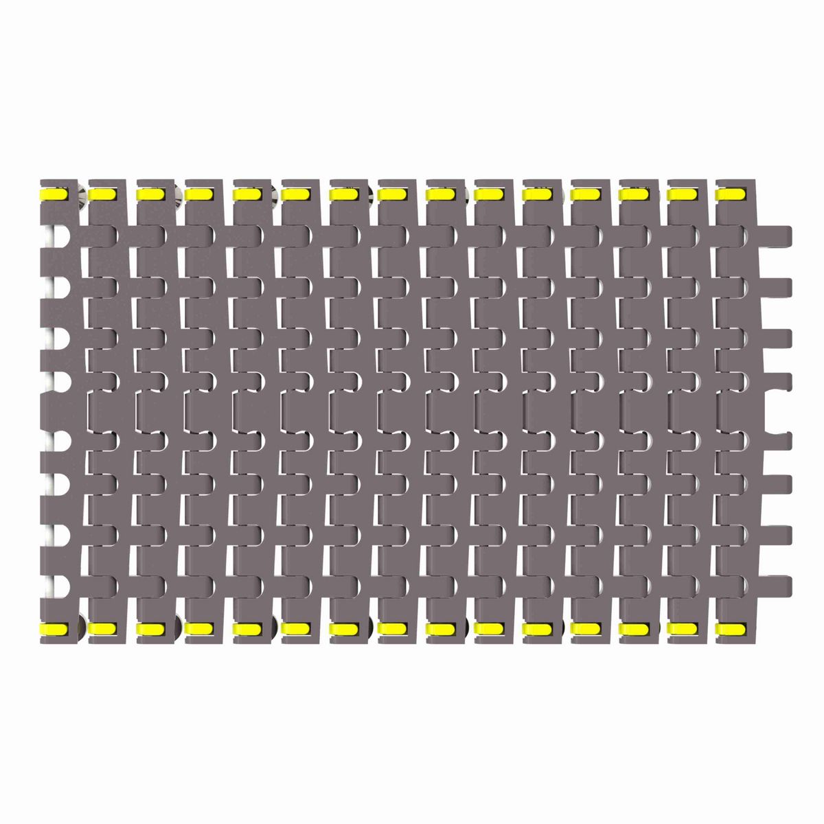Rexnord 7956B Side-flexing Flush Grid, Material: Brown High Performance, Width: 12in, Pitch: 1.25in - 81450661