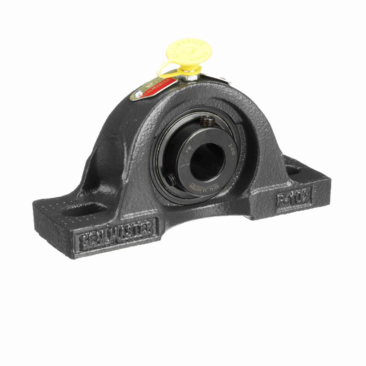 Sealmaster Mounted Cast Iron Two Bolt Pillow Block Ball Bearing - 52100 Bearing Steel, Black Oxided - Setscrew Lock - High Temperature - NP-12 HT