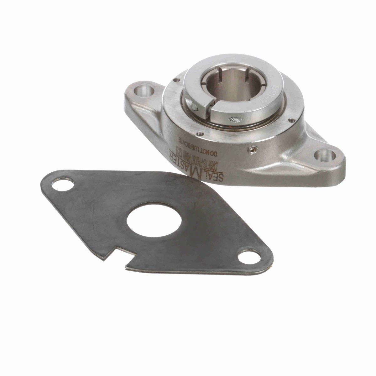 Sealmaster Mounted Stainless Steel Two Bolt Flange Ball Bearing - 52100 Bearing Steel, Phosphorus Nickel Coated - Concentric Lock - Corrosion Resistant - Reduced Maintenance - Lubed for Life - CRBFTS-PN206T RMW