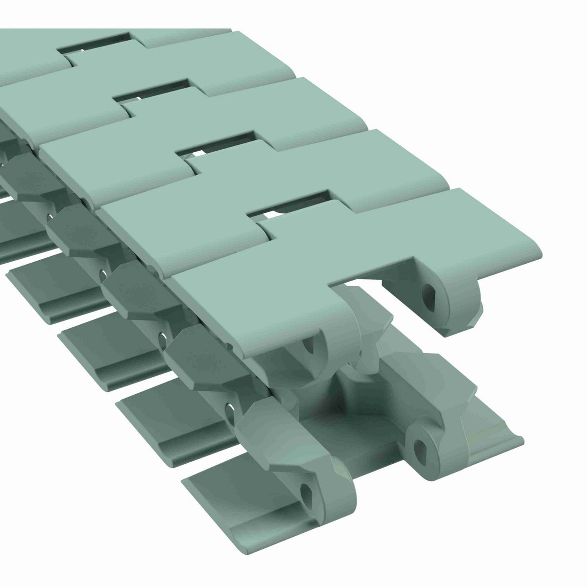 Rexnord 880TAB Side-flexing Solid Top, Material: Heat Stabilized (Green), Width: 3.25in, Pitch: 1.5in - 81447891