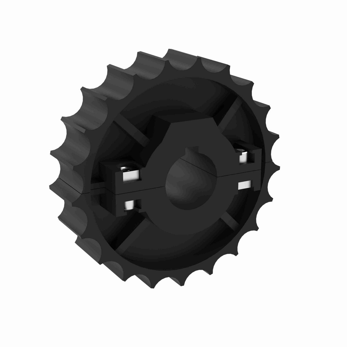 Rexnord 881 Series Split Molded Nylon Sprocket and a 21 Teeth with 1in Round Shaft-Ready Bore with Keyway & Setscrew - 614-42-1