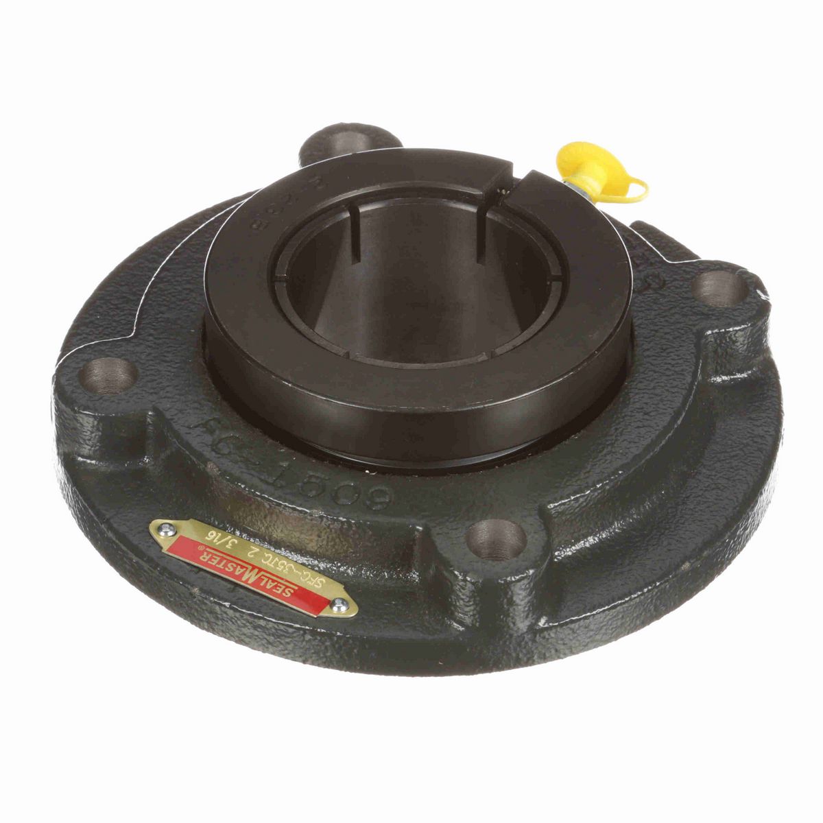 Sealmaster Mounted Cast Iron Flange Cartridge Ball Bearing - 52100 Bearing Steel, Black Oxided - Concentric Lock - SFC-35TC