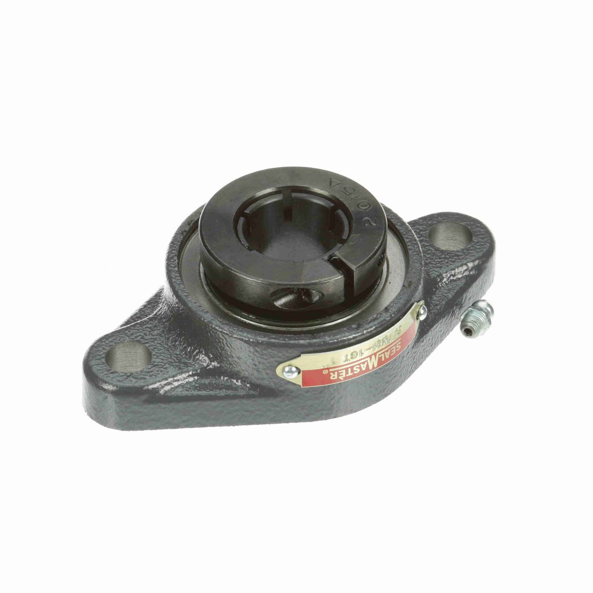 Sealmaster Mounted Cast Iron Two Bolt Flange Ball Bearing - 52100 Bearing Steel, Black Oxided - Setscrew Lock - SFTMH-16T