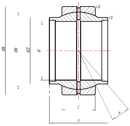 Сферический подшипник скольжения Askubal series W, type GE-LO, GE 90-LO [510513], требующий обслуживания