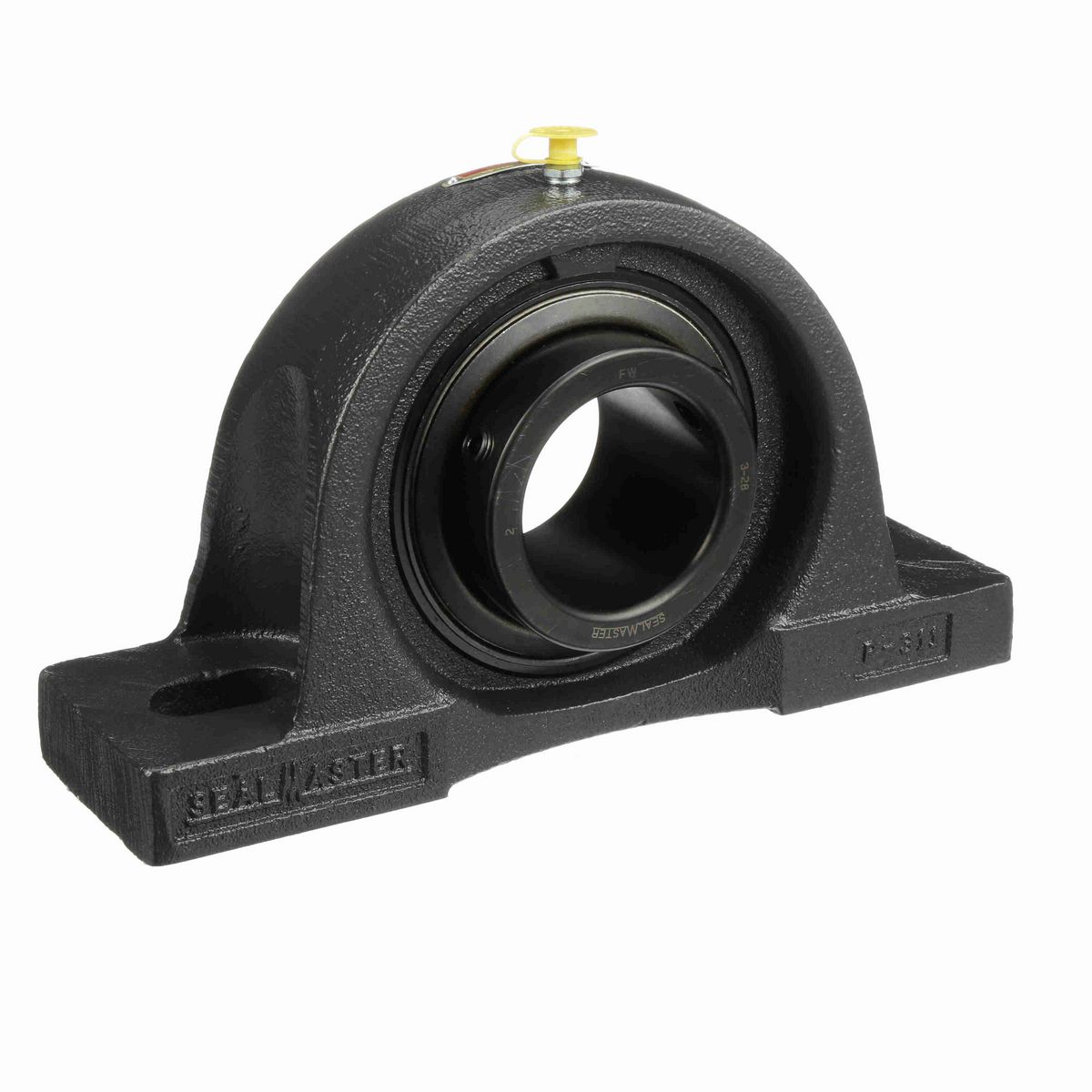 Sealmaster Mounted Cast Iron Two Bolt Pillow Block Ball Bearing - 52100 Bearing Steel, Black Oxided - Setscrew Lock - MP-40