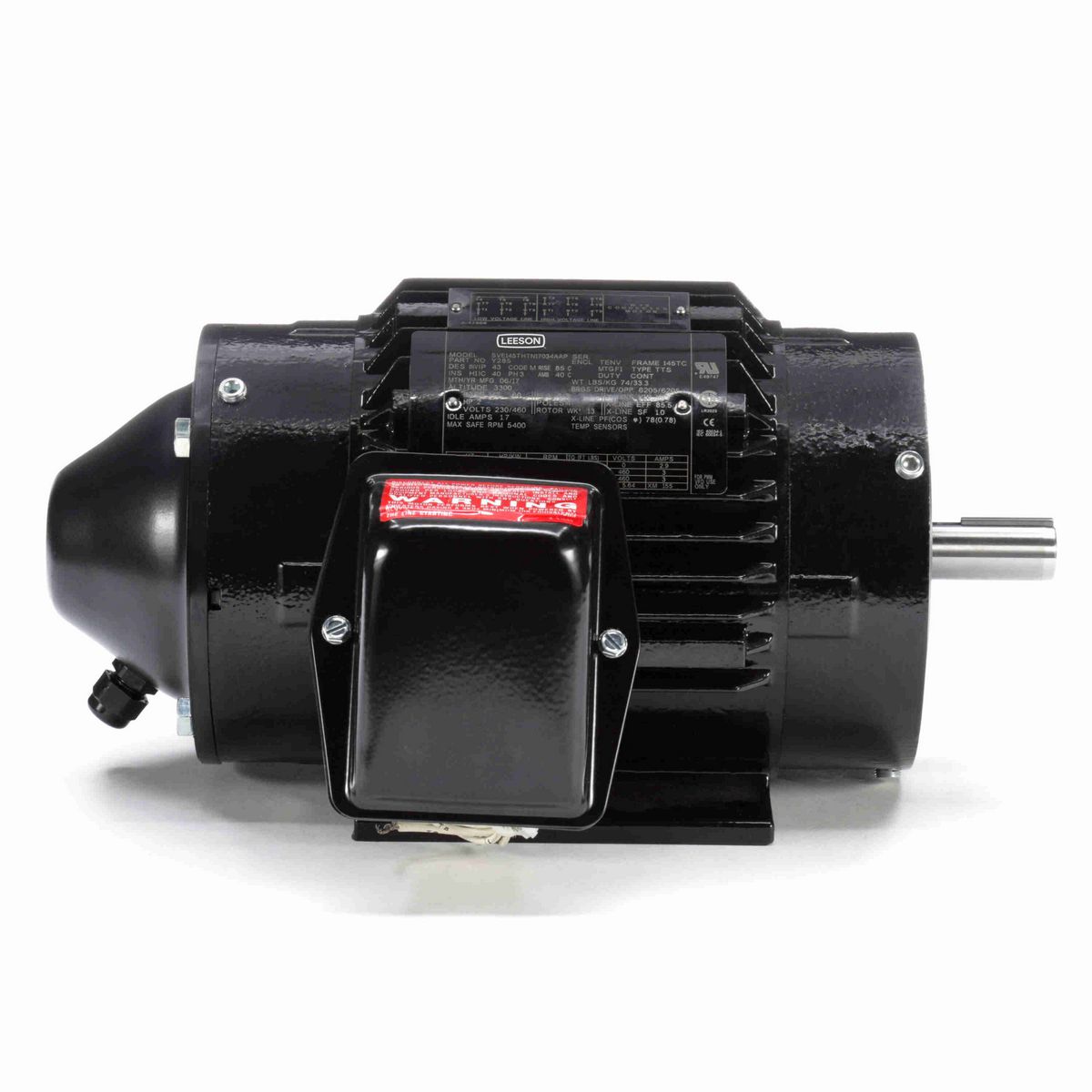 LEESON Encoder Motor, 2 HP, 3 Ph, 60 Hz, 230/460 V, 1800 RPM, 145TC Frame, TENV - Y285