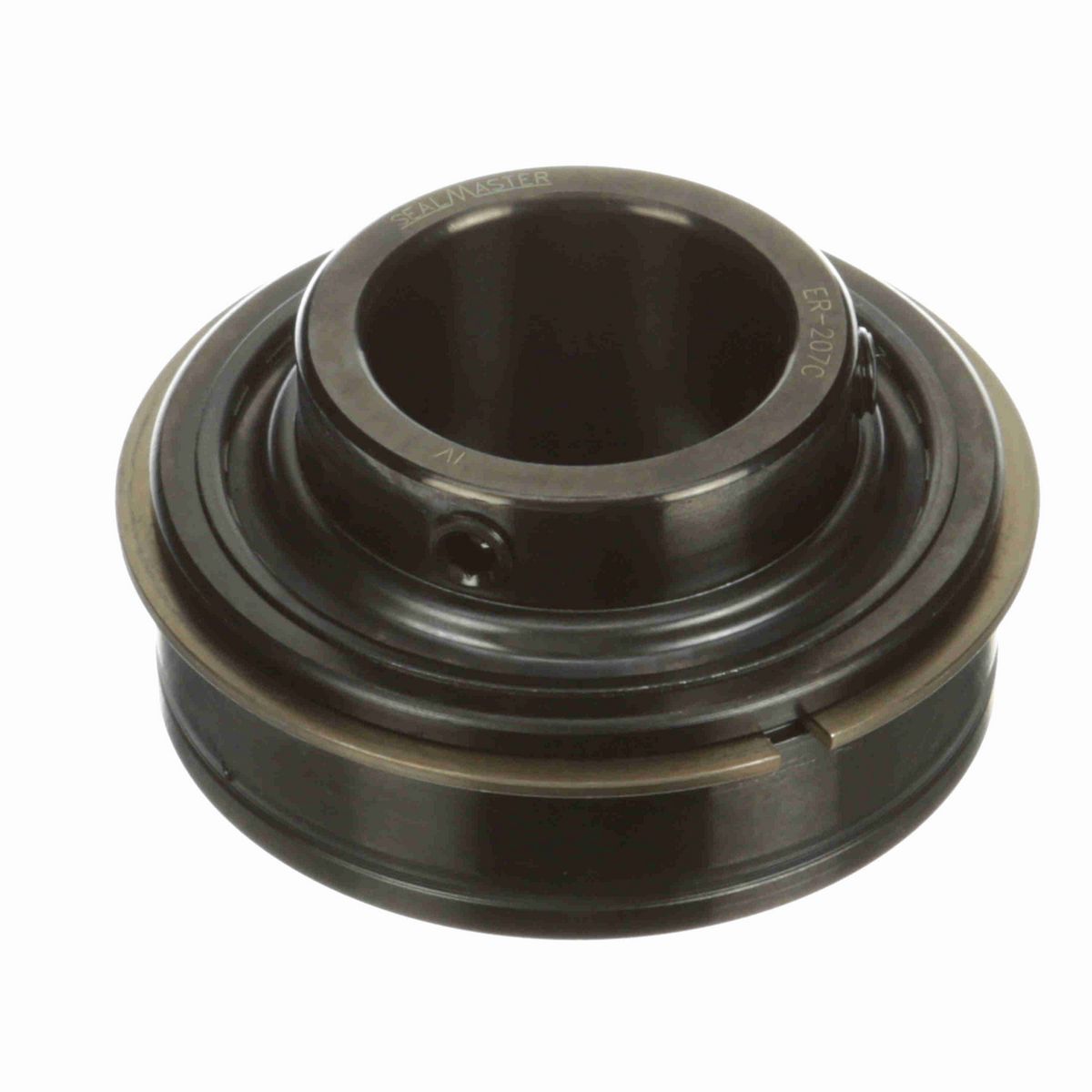 Sealmaster Mounted Insert Only Ball Bearing - 52100 Bearing Steel, Black Oxided - Setscrew Lock - ER-207C