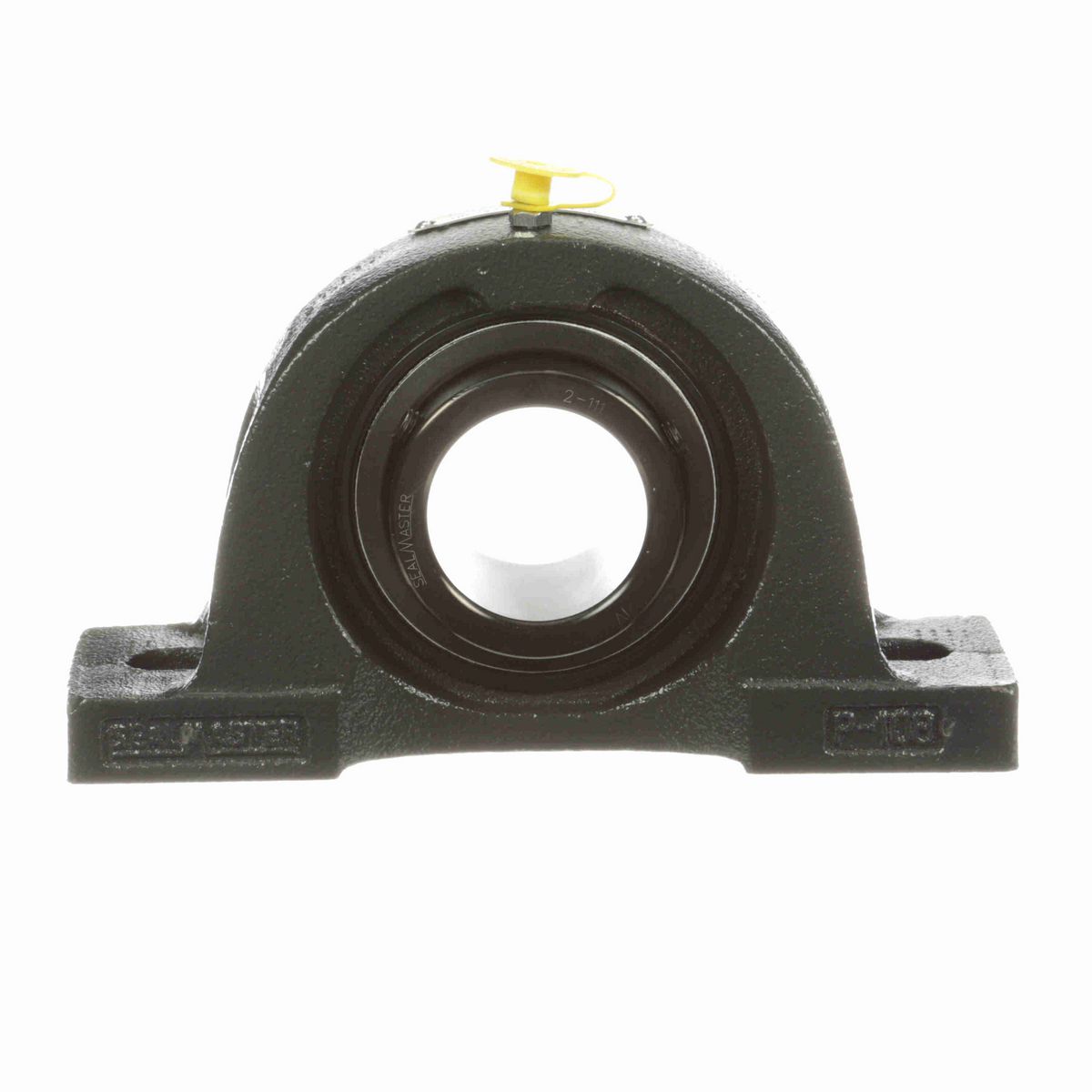 Sealmaster Mounted Cast Iron Two Bolt Pillow Block Ball Bearing - 52100 Bearing Steel, Black Oxided - Setscrew Lock - Air Handling Housing Fit, Noise Tested - NP-27 CXU