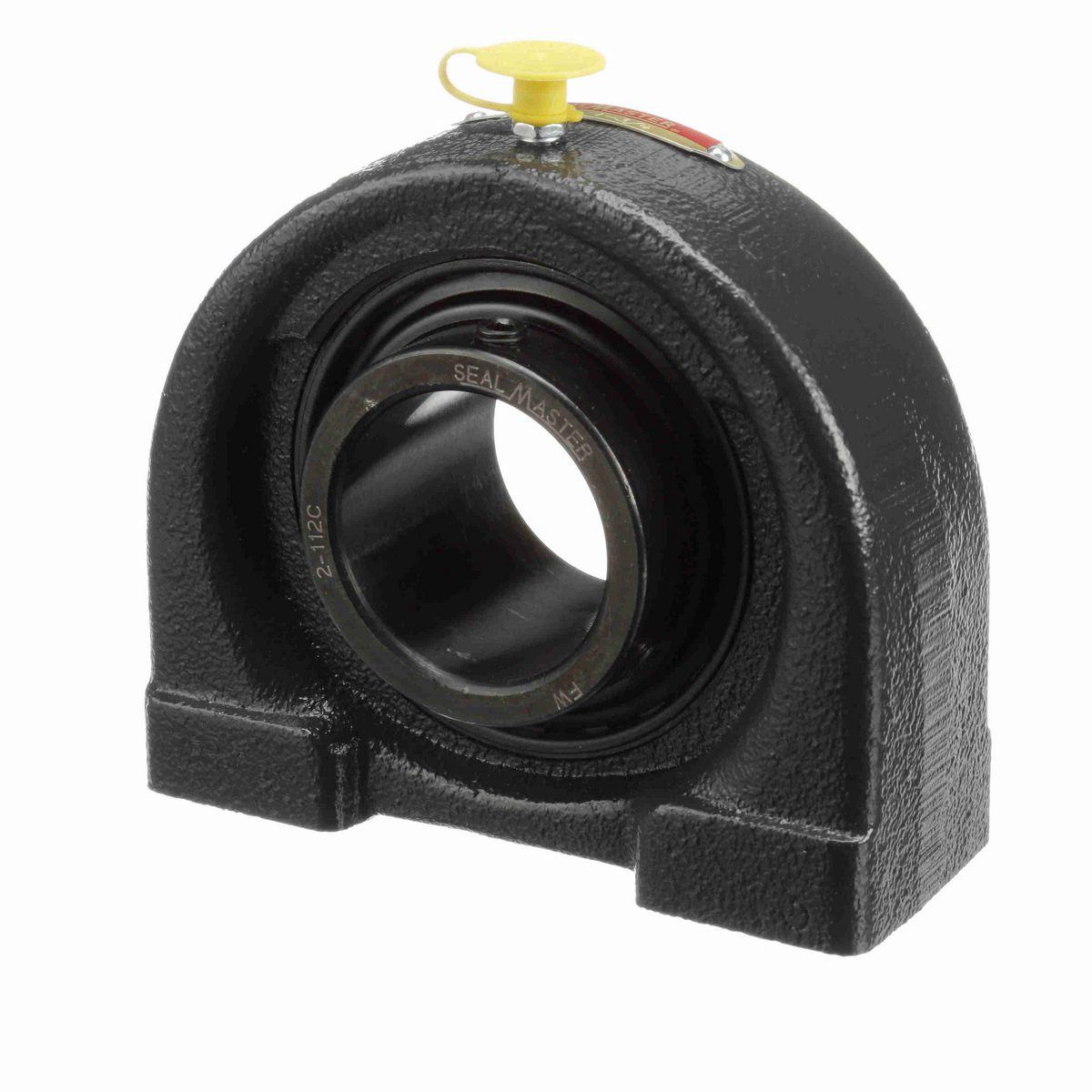 Sealmaster Mounted Cast Iron Tapped Base Pillow Block Ball Bearing - 52100 Bearing Steel, Black Oxided - Setscrew Lock - TB-28C
